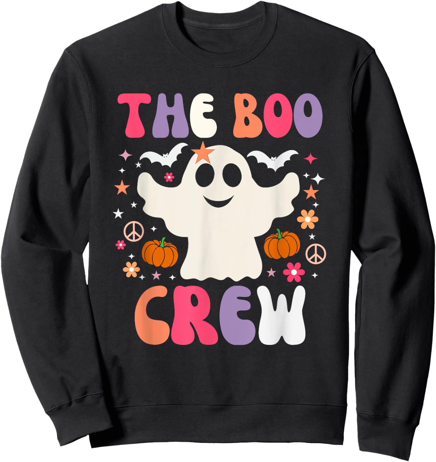 Halloween The Boo Crew - Cute Ghost - Spooky Family Matching Sweatshirt - Sweatshirt | Black
