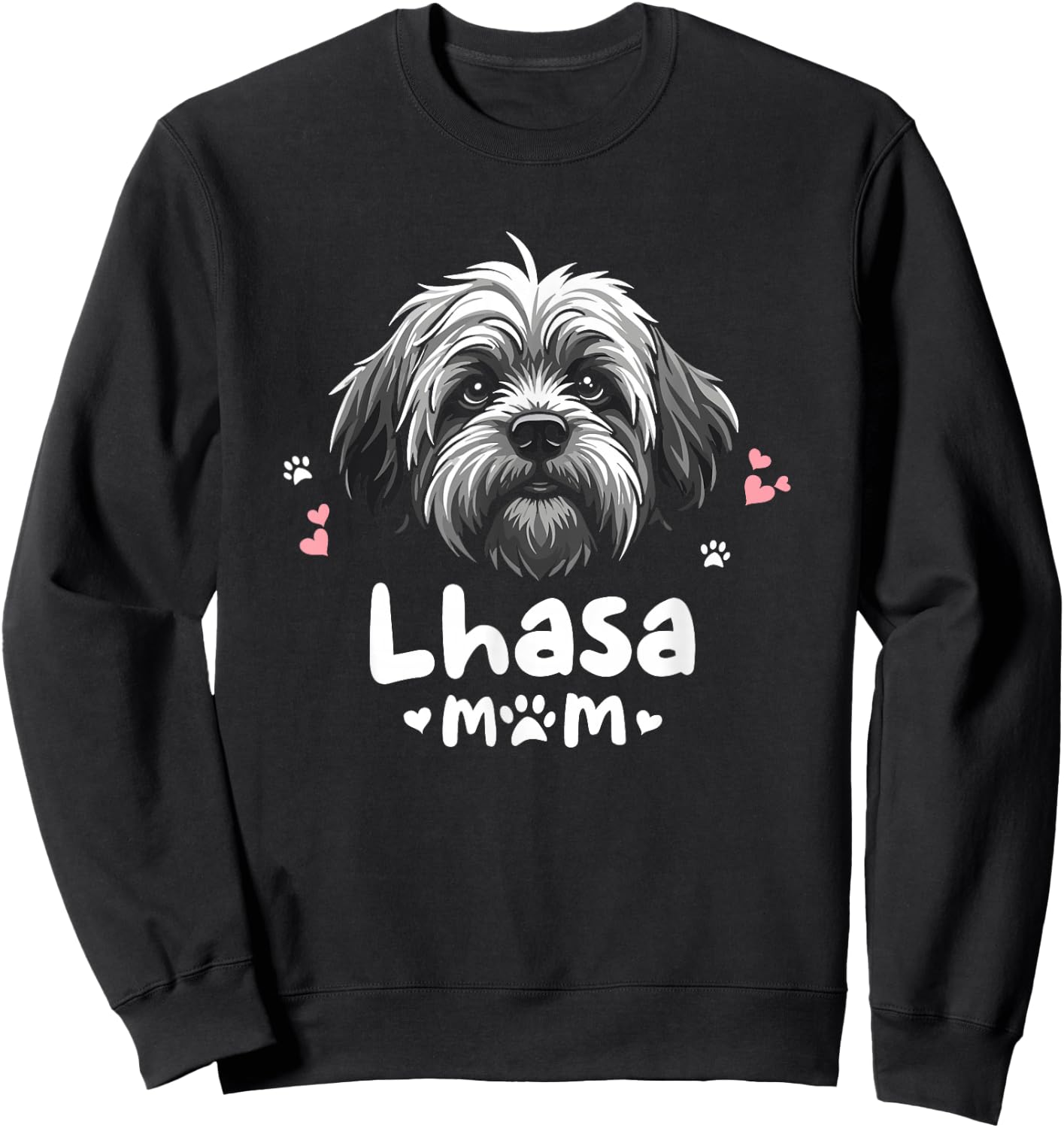 Lhasa Mom Lhasa Apso Dog Sweatshirt - Sweatshirt | Black
