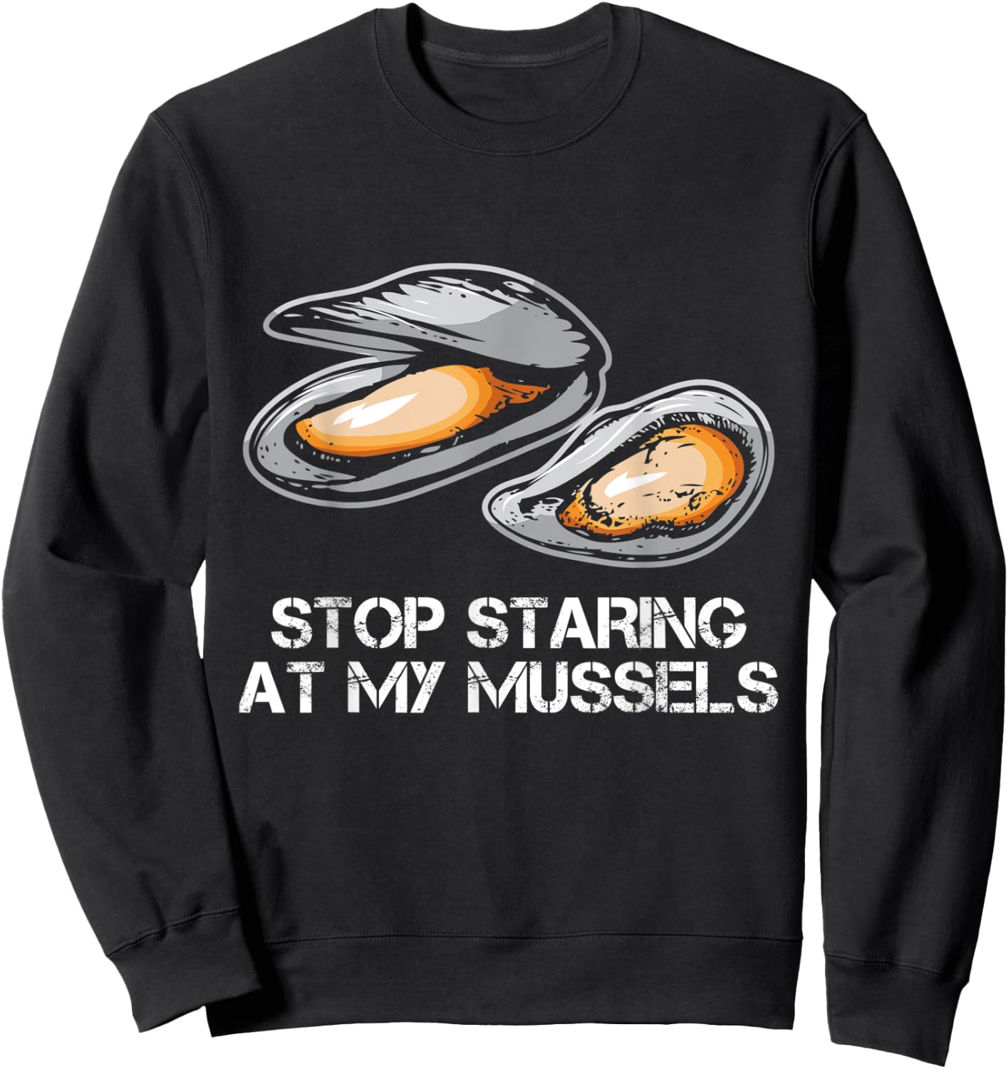 Muscles Funny Mussel Fitness Pun Sweatshirt - Sweatshirt | Black