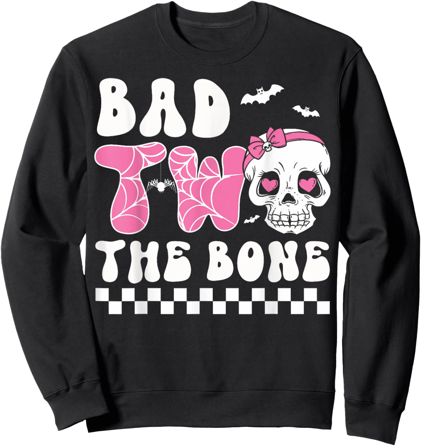 Bad Two The Bone Birthday Toddler Halloween Birthday Outfit Sweatshirt - Sweatshirt | Black