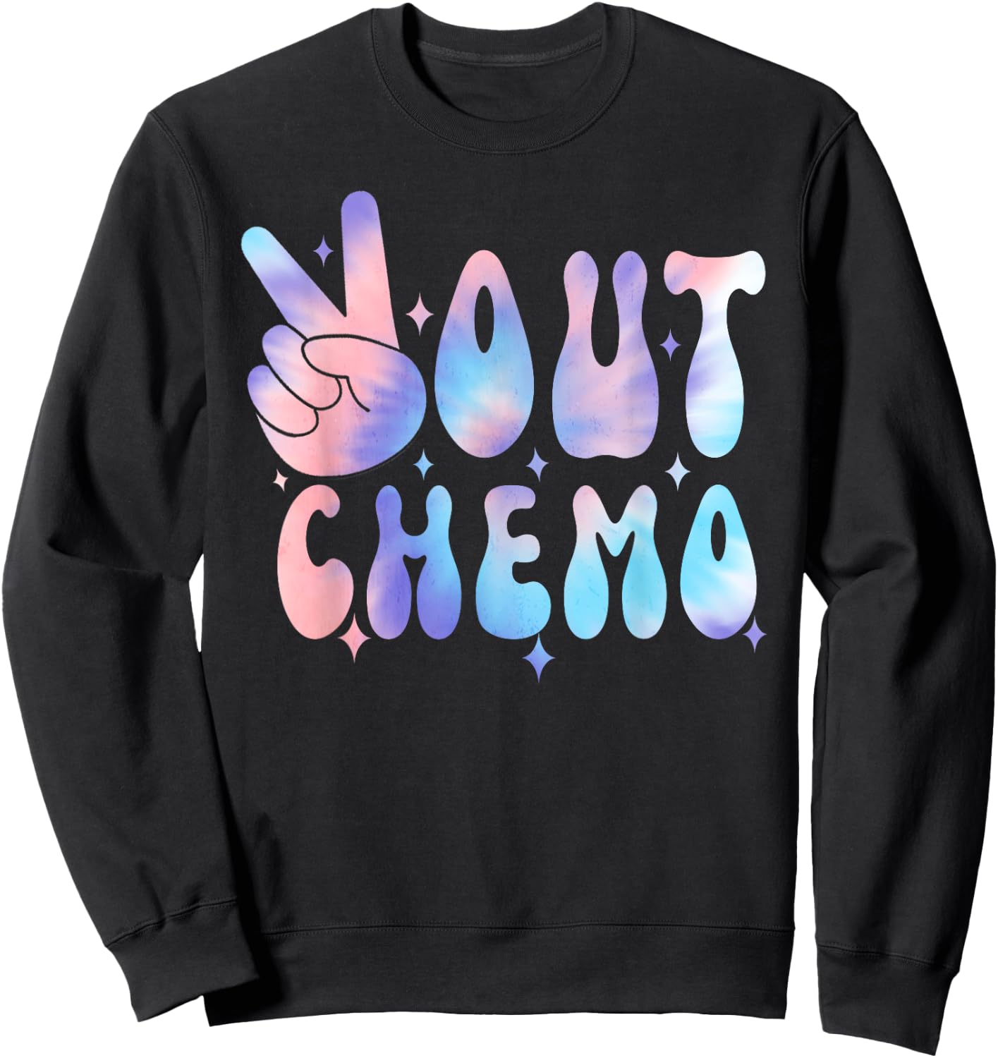 Peace-Out Chemo Last Day Of Chemo End Chemotherapy Cancer , Small, Black Sweatshirt - Sweatshirt | Black