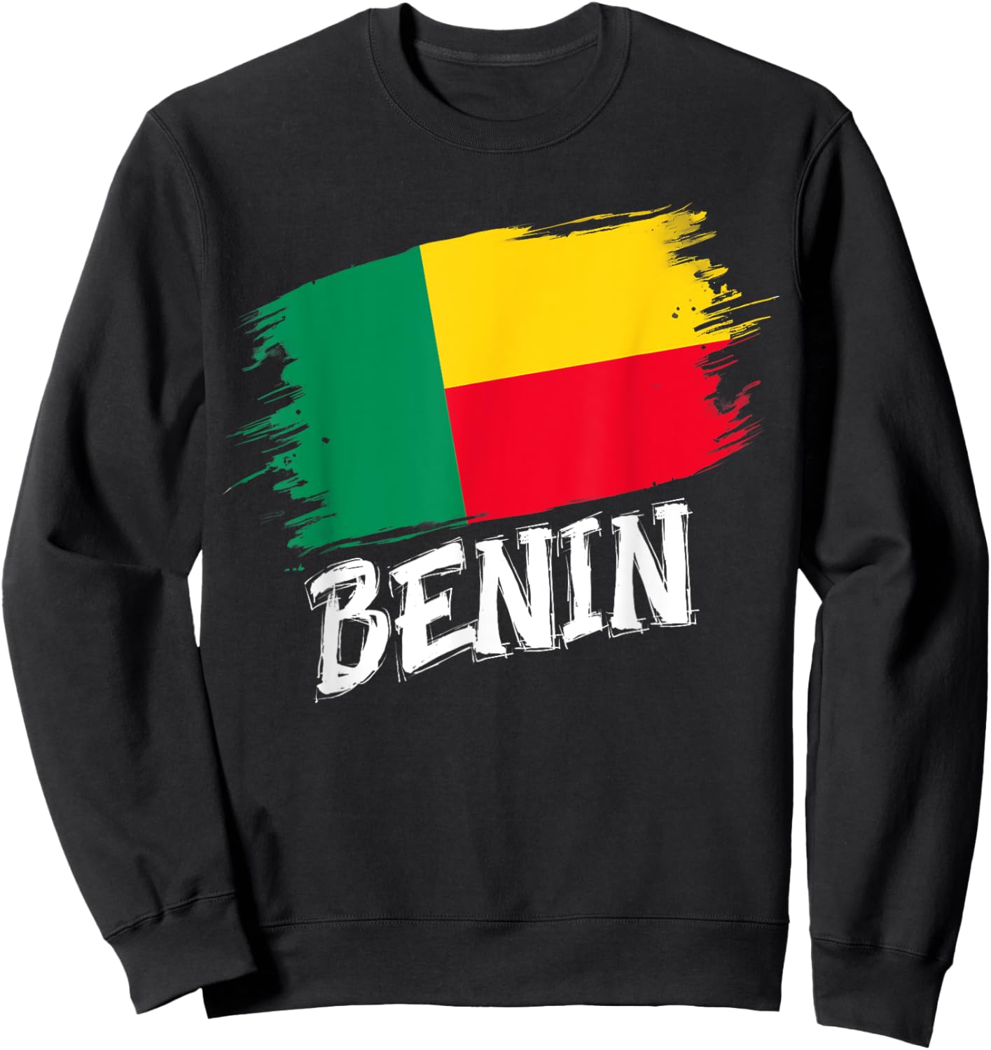 Patriotic Retro Beninese Flag Benin Sweatshirt - Sweatshirt | Black