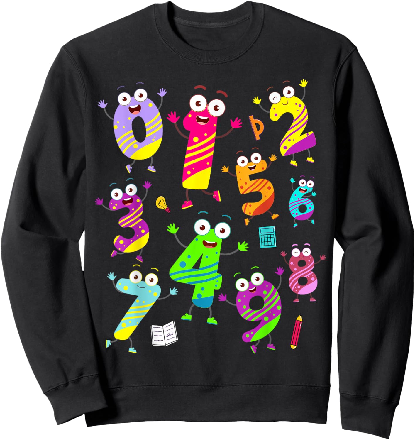 Maths Day Costume With Numbers On Idea For Kids Maths Number Sweatshirt - Sweatshirt | Black