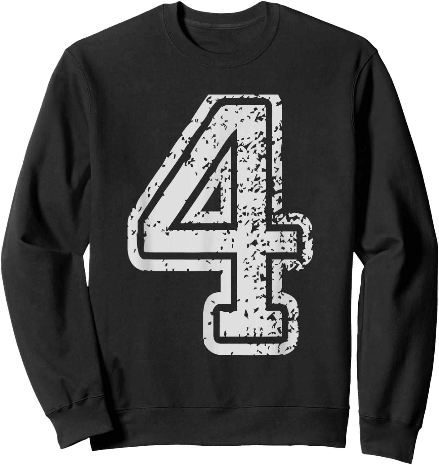 Team Jersey Uniforms Number 4 Four School Sports Birthdays Sweatshirt - Sweatshirt | Black