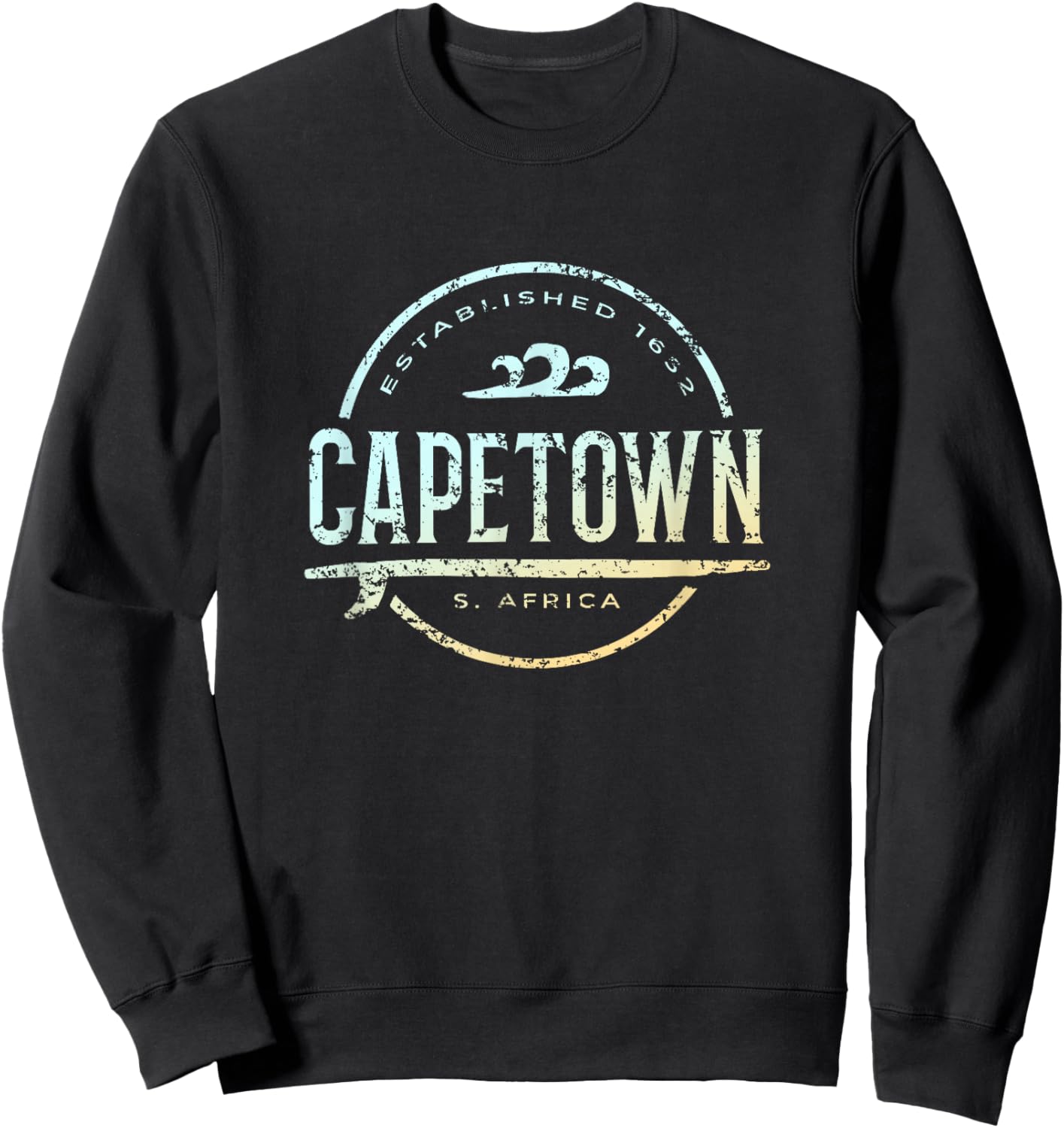 Capetown South Africa - Retro Capetown S Africa Vintage Surf Sweatshirt - Sweatshirt | Black