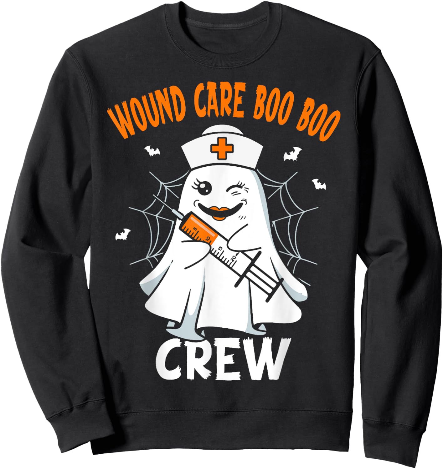 Wound Care Nurse Boo Crew Nurse Halloween Costume Sweatshirt - Sweatshirt | Black