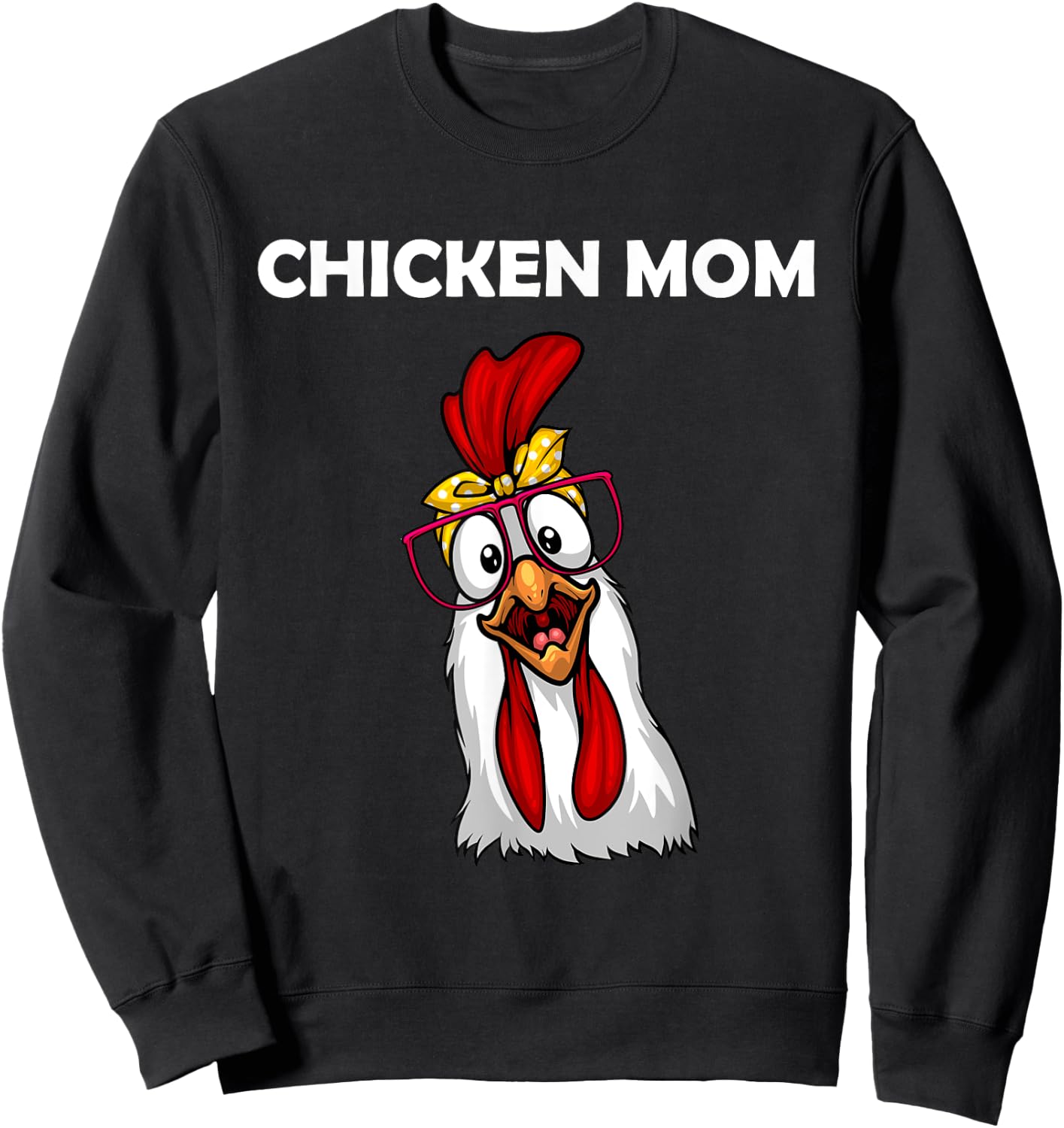Funny Chicken Mom Girls Lady Chicken Farmer Sweatshirt - Sweatshirt | Black