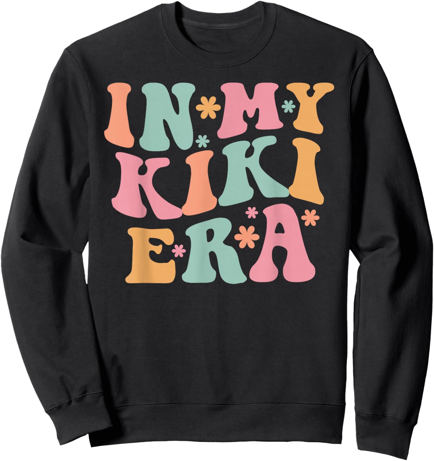 Retro Groovy In My Kiki Era Happy Mother's Day Sweatshirt - Sweatshirt | Black