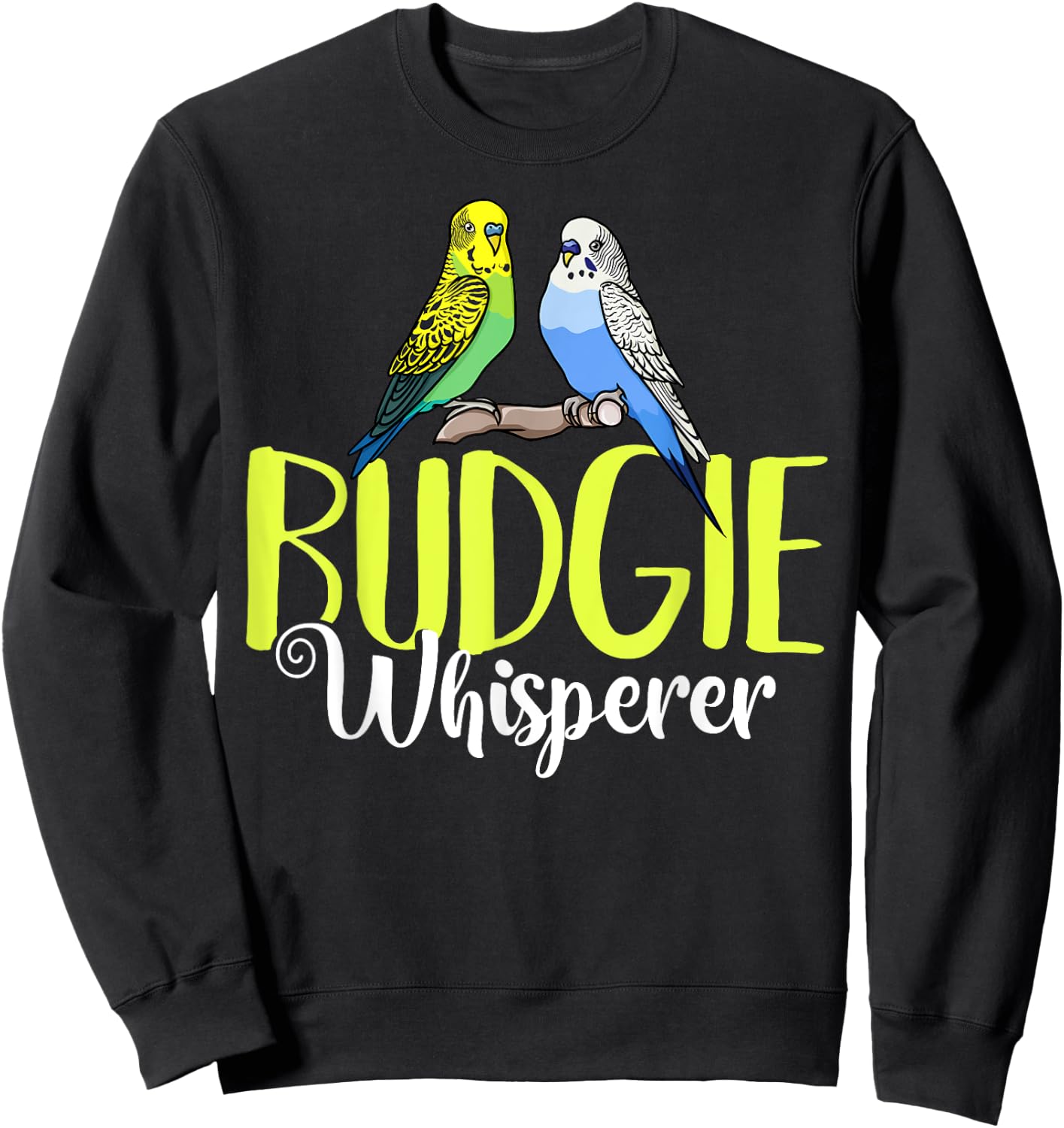 Budgie Bird Budgerigar Parakeet Cage Sweatshirt - Sweatshirt | Black