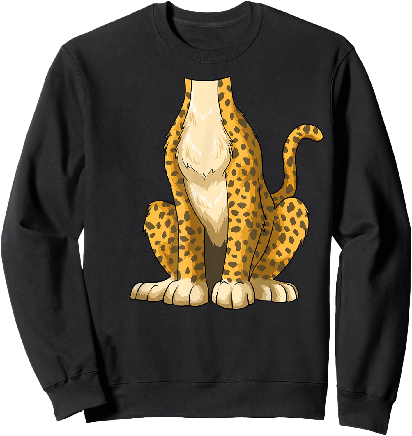 Easy Cheetah Costume Cheetah Body Headless Cheetah Costume Sweatshirt - Sweatshirt | Black