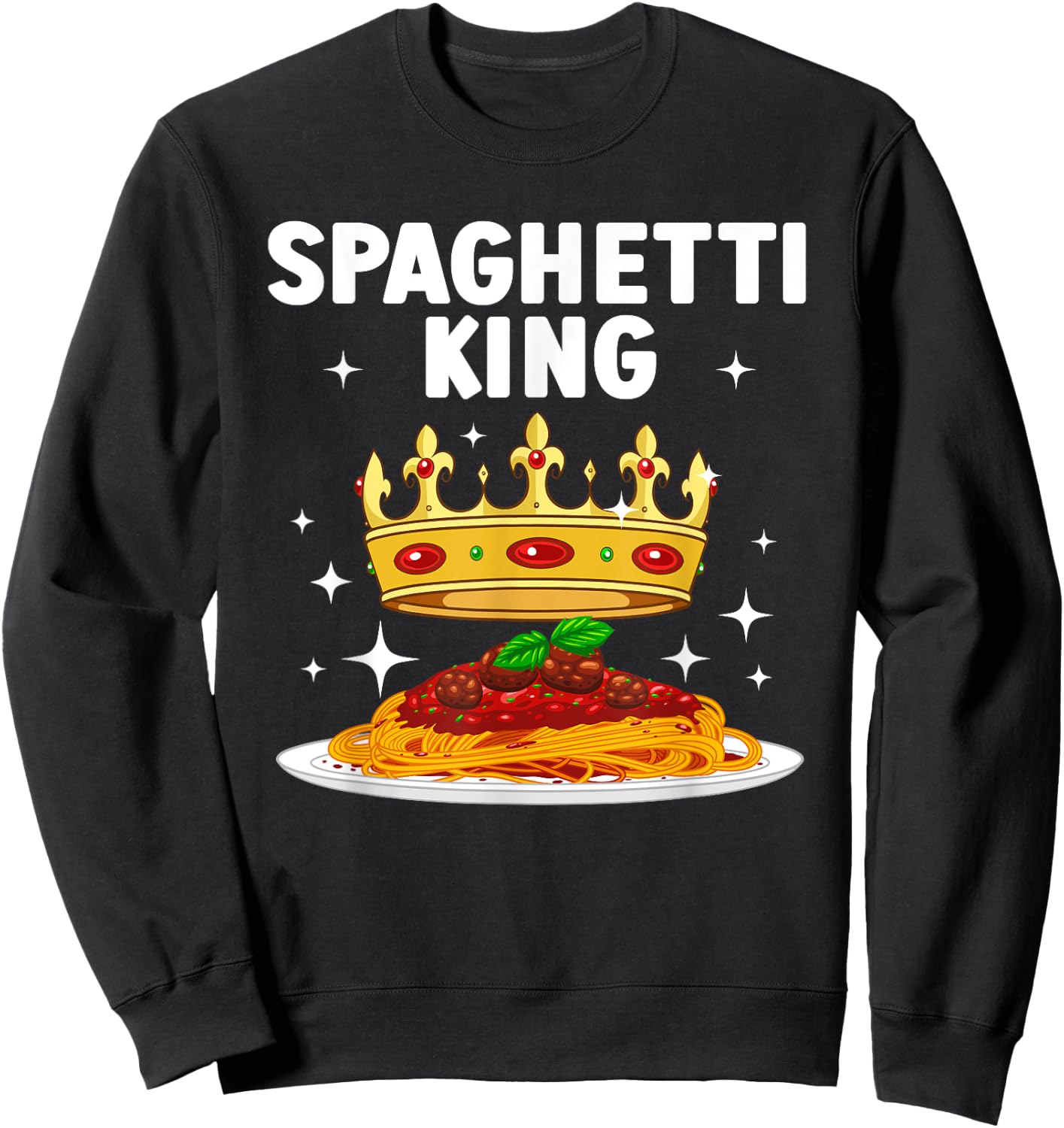 Cool Spaghetti King Art Boys Pasta Lover Spaghetti Sweatshirt - Sweatshirt | Black