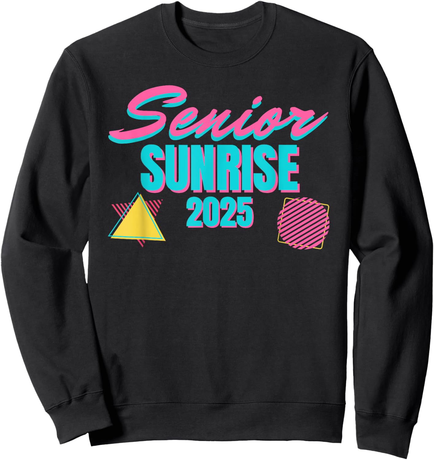 Retro Senior Sunrise 2025 High School 12th Twelfth Grade Sweatshirt - Sweatshirt | Black