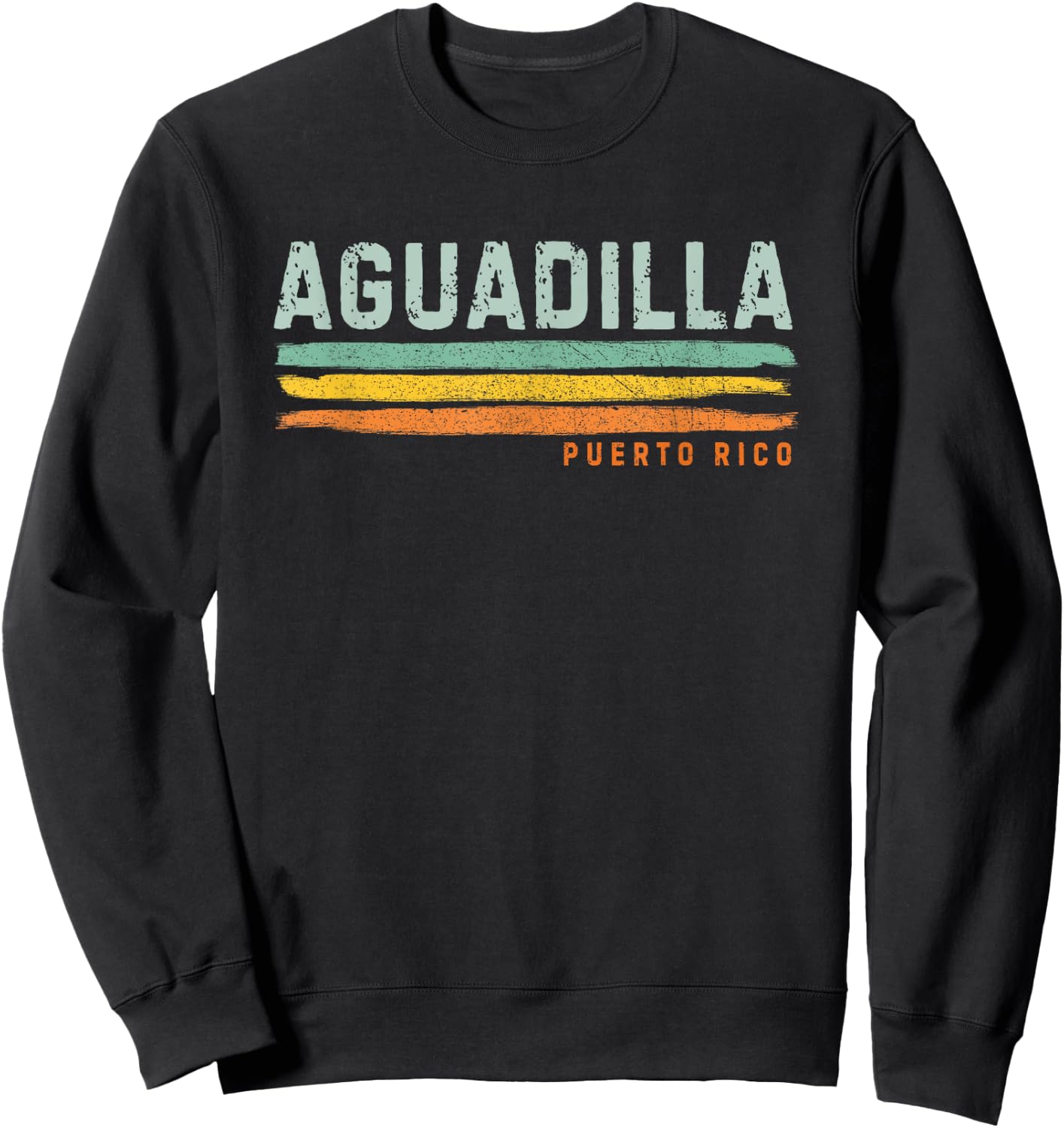 Vintage Stripes Aguadilla PR Sweatshirt - Sweatshirt | Black