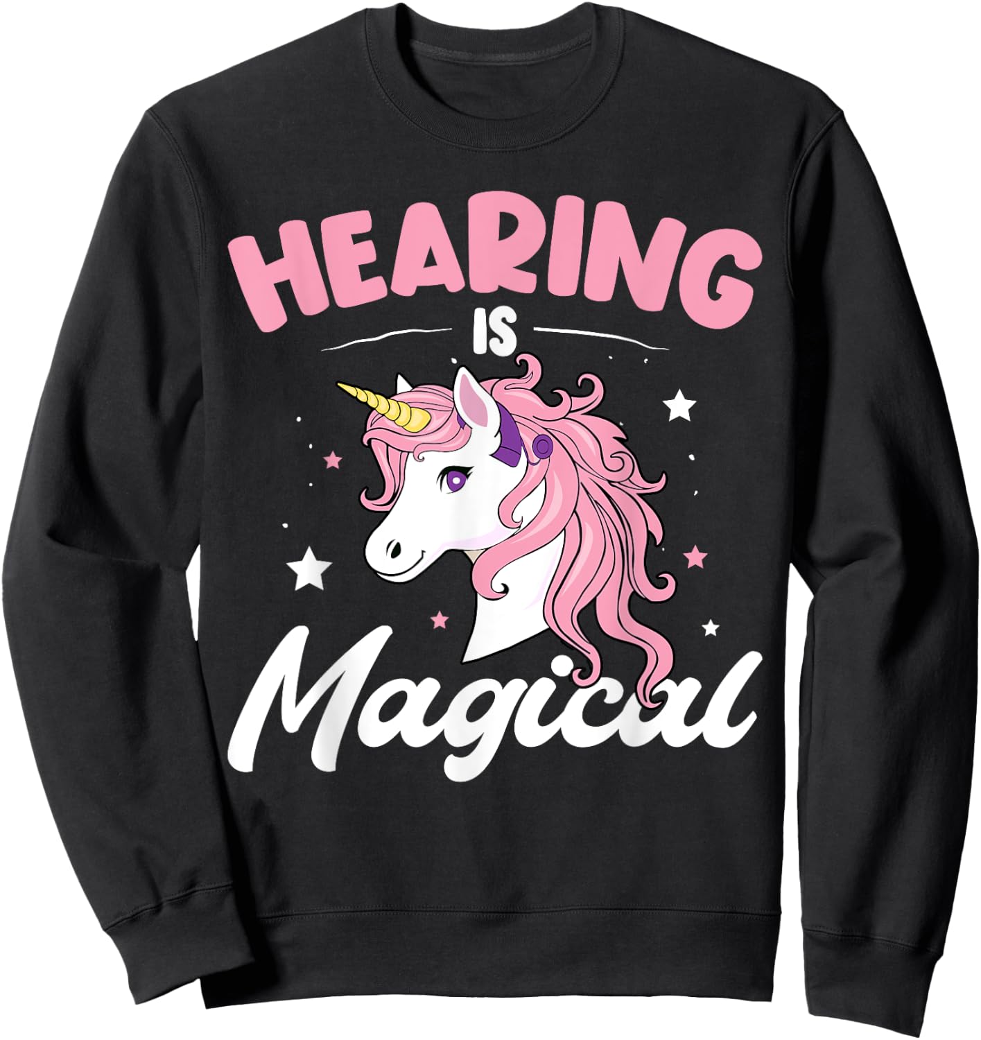 Unicorn Cochlear Implant For Hard Of Hearing And Deaf People Sweatshirt - Sweatshirt | Black