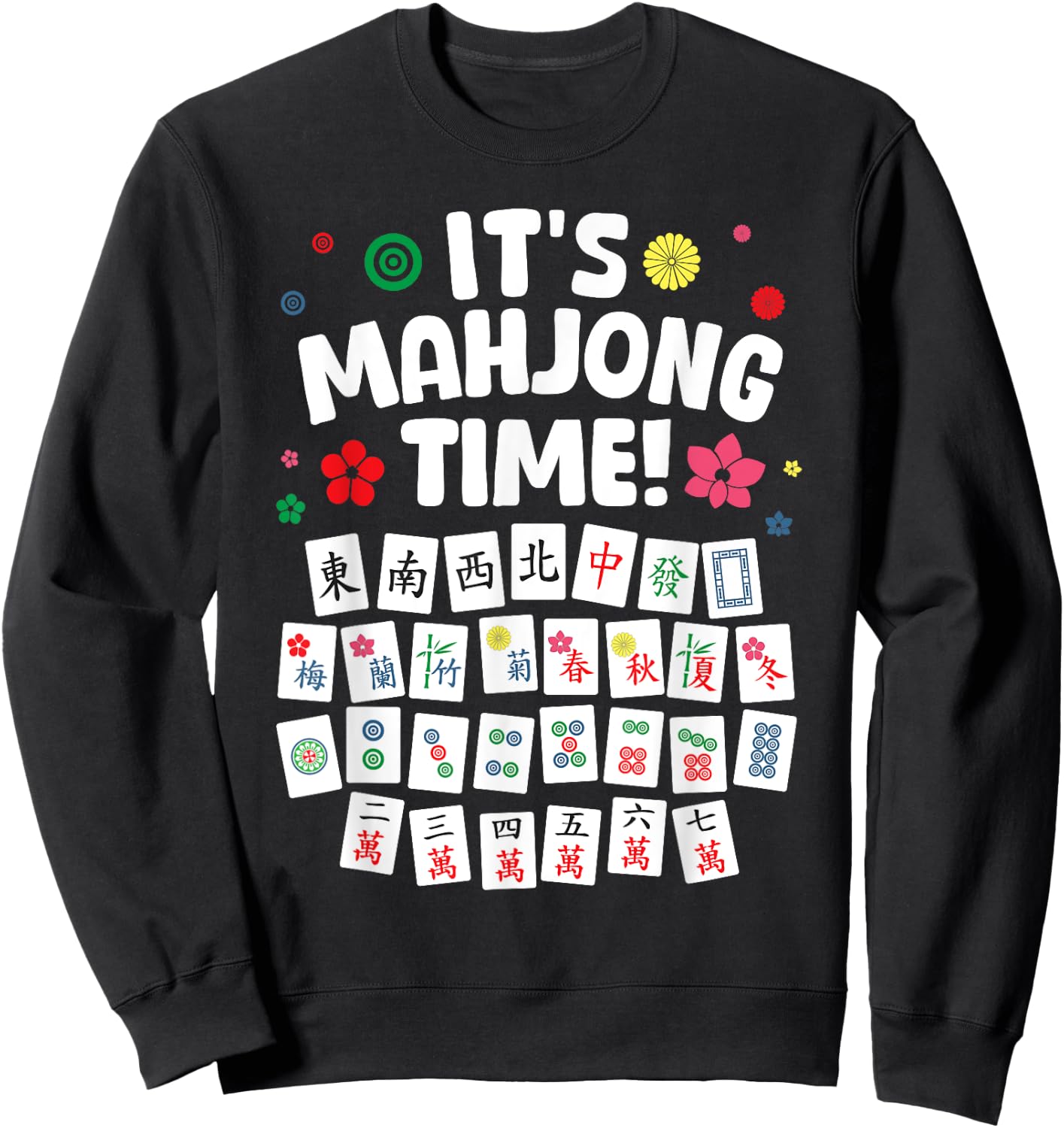Funny Mahjong Design Women Mah Jongg Mahjong Player Sweatshirt - Sweatshirt | Black