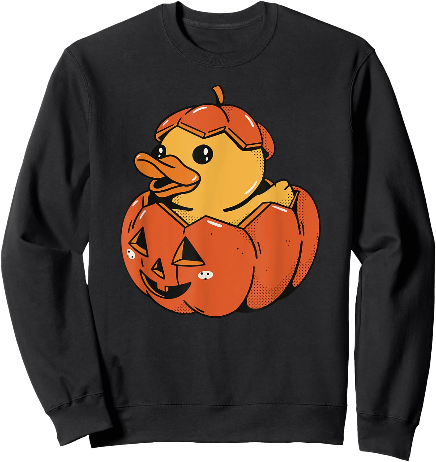 Rubber Duck Pumpkin - Funny Halloween Sweatshirt - Sweatshirt | Black