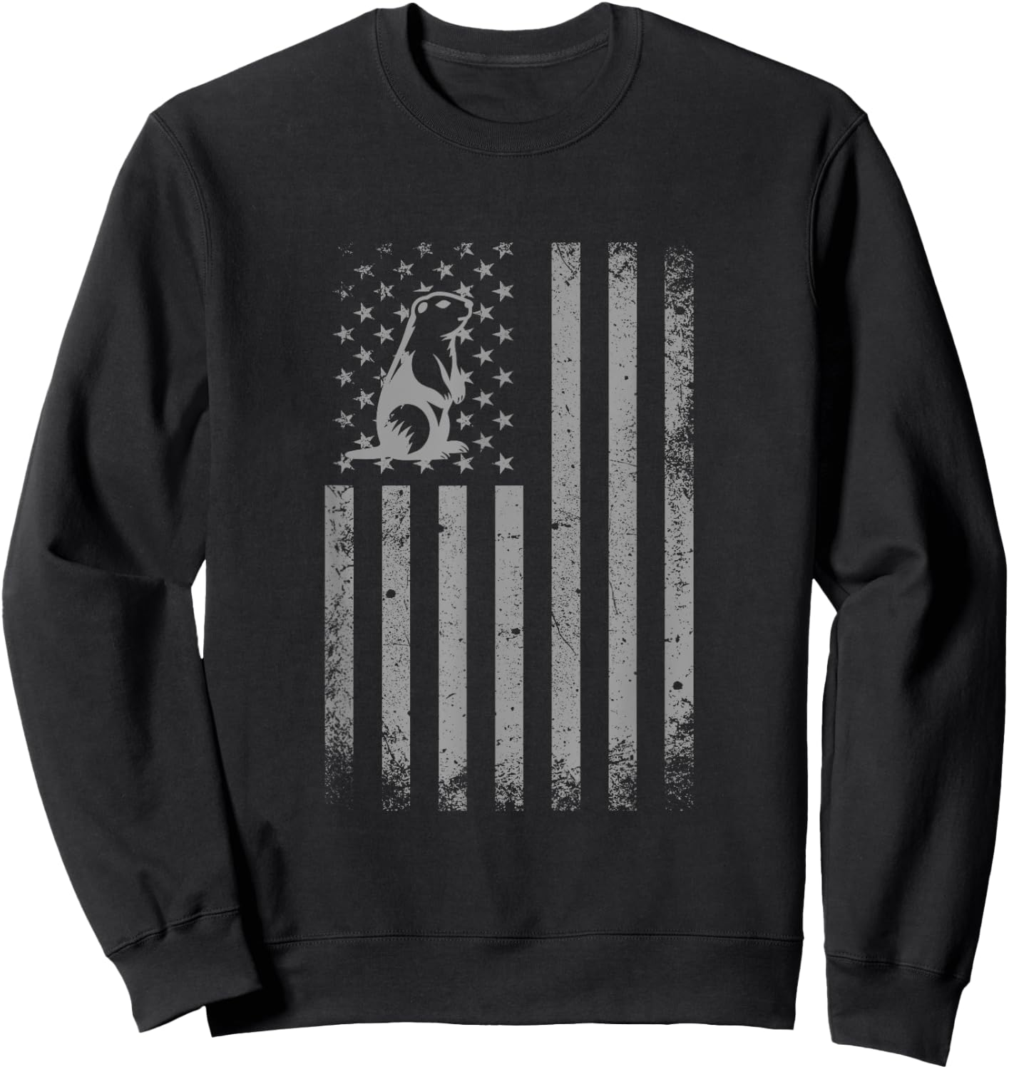 American Flag Prairie Dog Shirt Patriotic Prairie Dogs Men Women Kids Sweatshirt - Sweatshirt | Black
