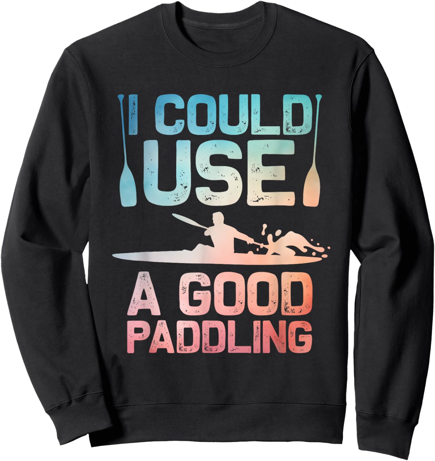 Cute Kayak Art Women Kayaking Kayaker Paddling Kayak Sweatshirt - Sweatshirt | Black