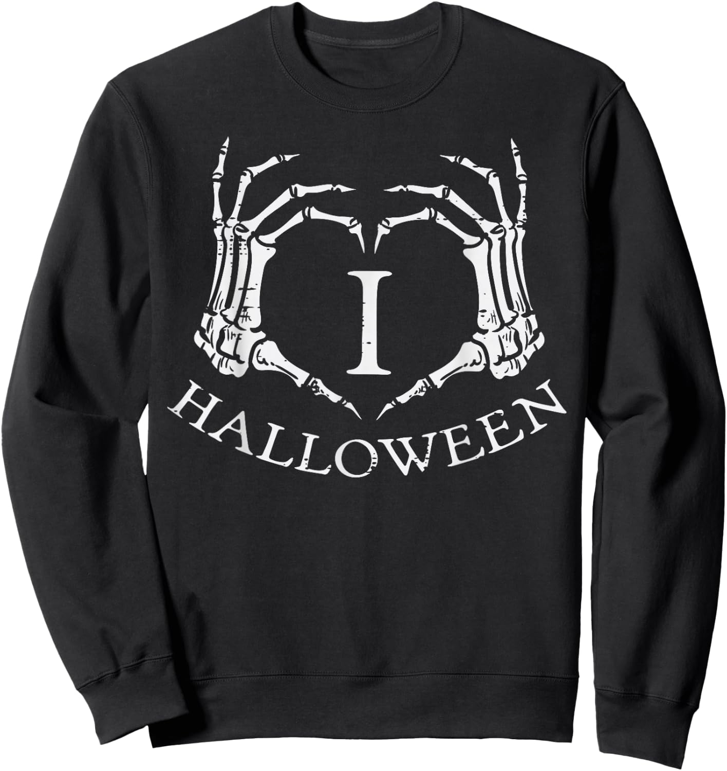 I Heart Love Halloween Skeleton Hand Costume Men Women Kids Sweatshirt - Sweatshirt | Black