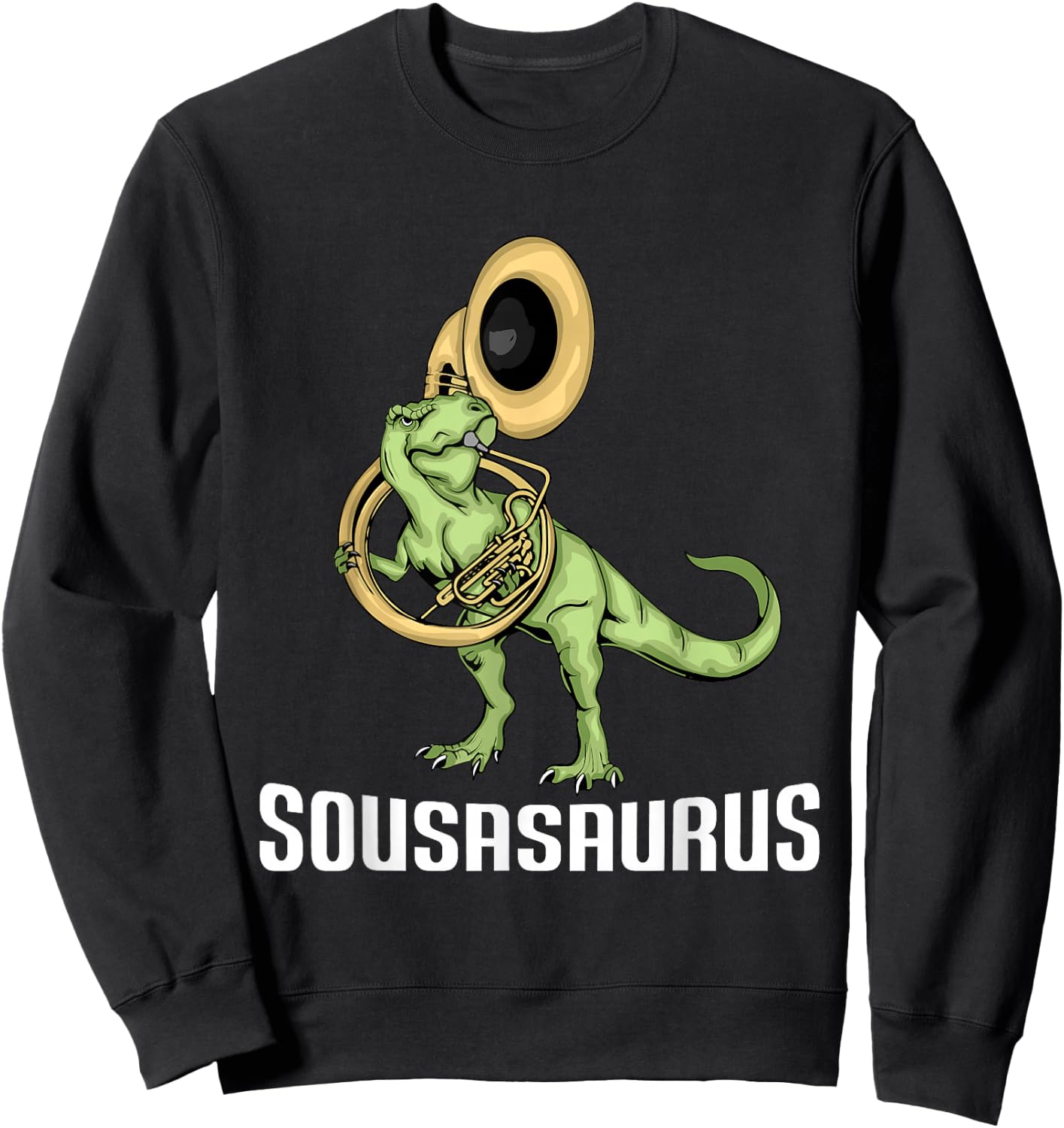 Funny Sousaphone Kids Music Dinosaur Sousaphone Sweatshirt - Sweatshirt | Black