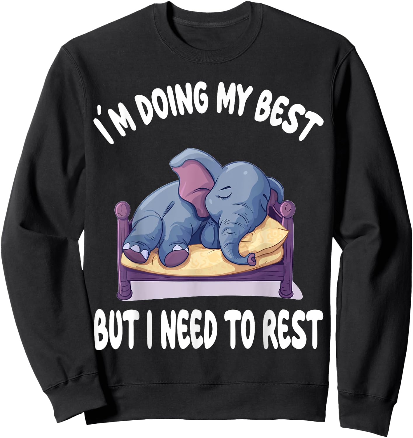 Elephant Official Sleepshirt Pajamas Nightgown Sweatshirt - Sweatshirt | Black