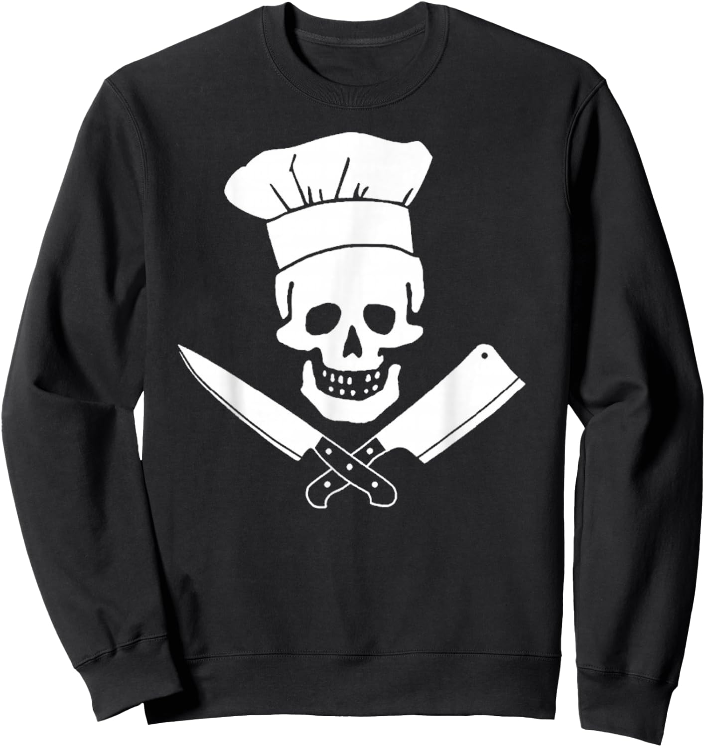 Chef Skull Funny Kitchen Pirate Culinary Cook Sweatshirt - Sweatshirt | Black