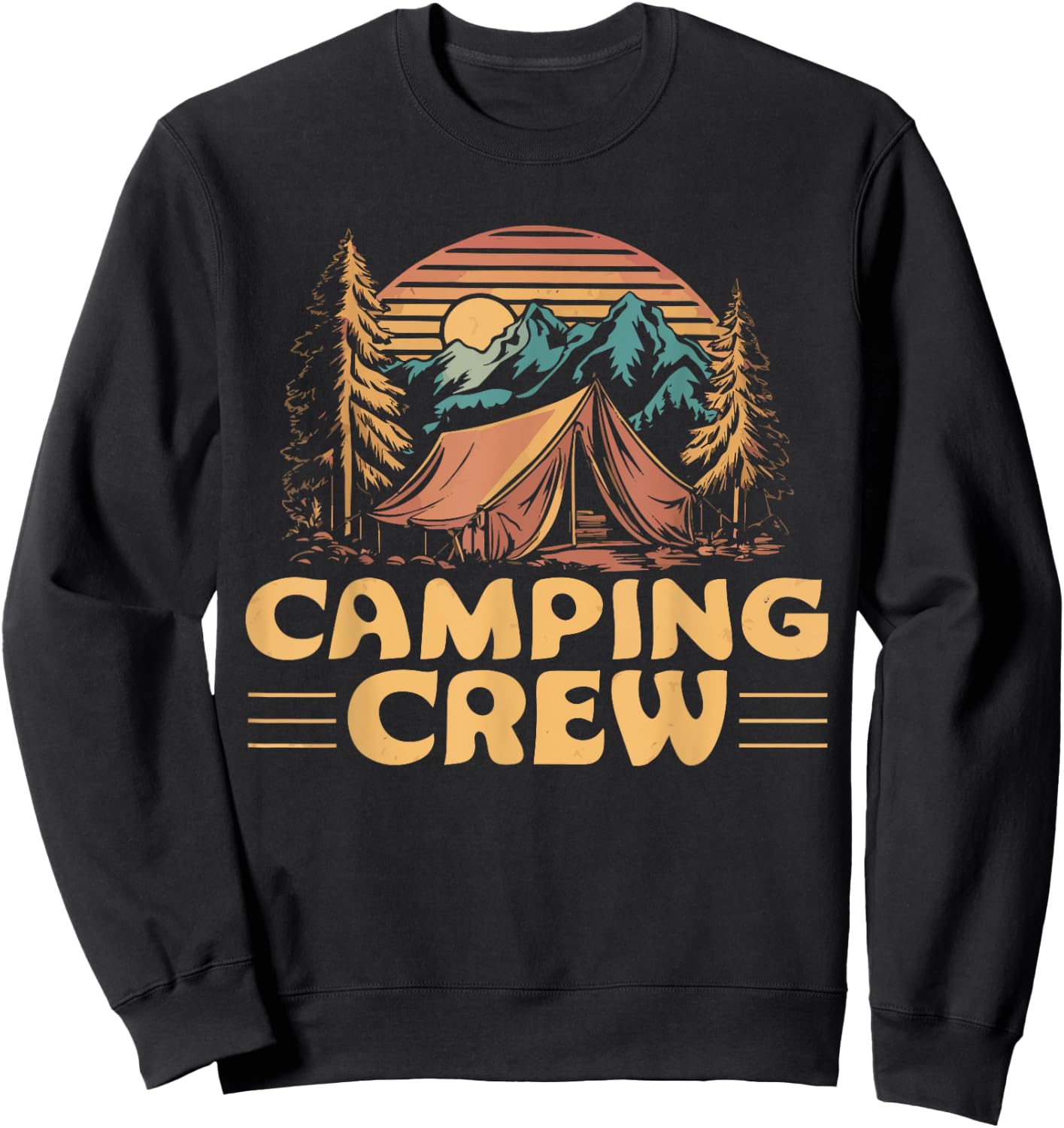 Camping Crew Family Friends Men Women Kids Boys And Girls Sweatshirt - Sweatshirt | Black