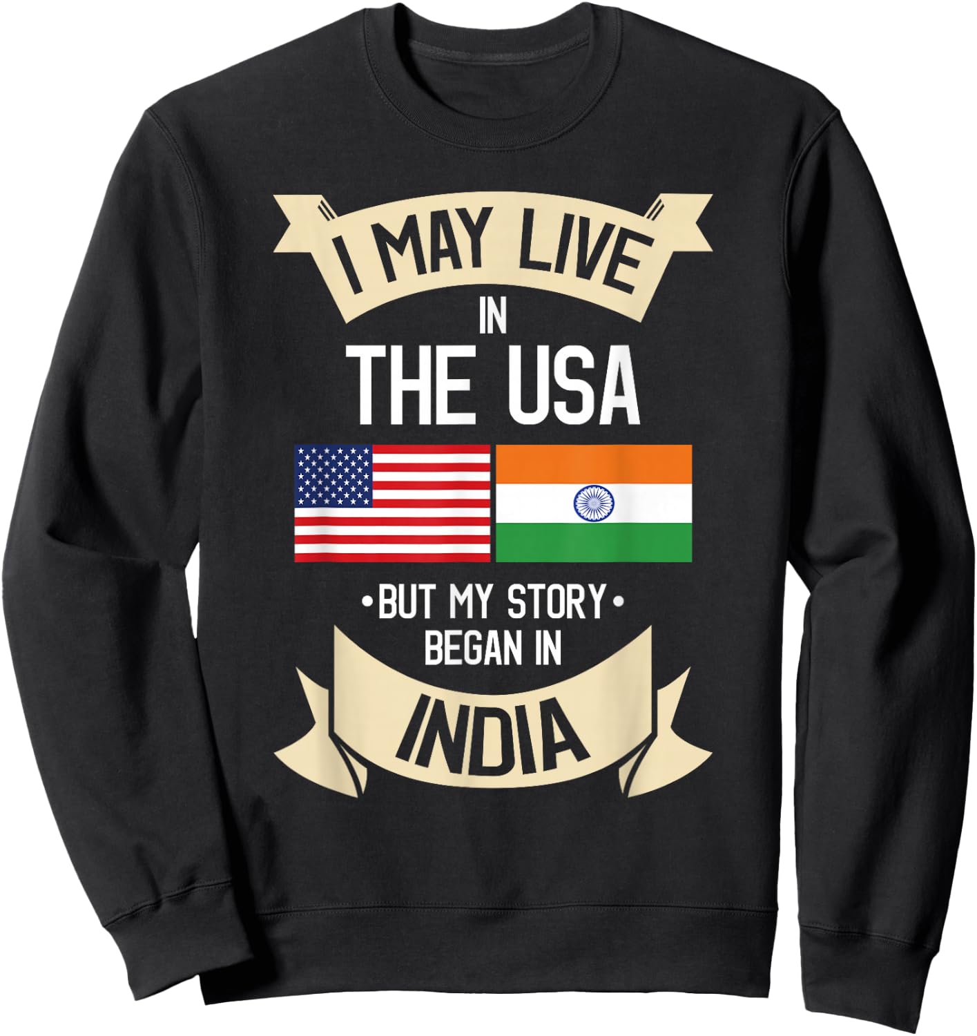 American Flag UAD Indian India Gift Roots Sweatshirt - Sweatshirt | Black
