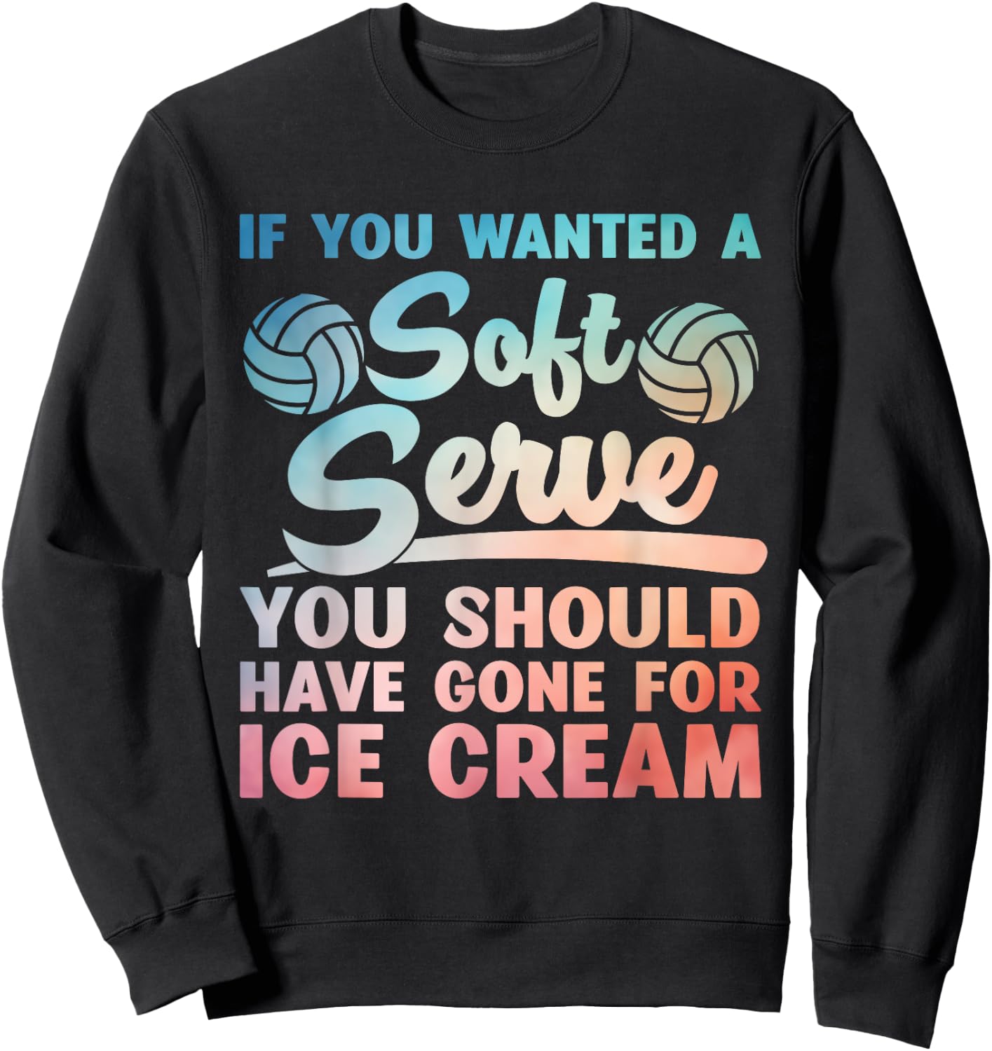 Funny Volleyball Design Women Kids Volleyball Player Sweatshirt - Sweatshirt | Black