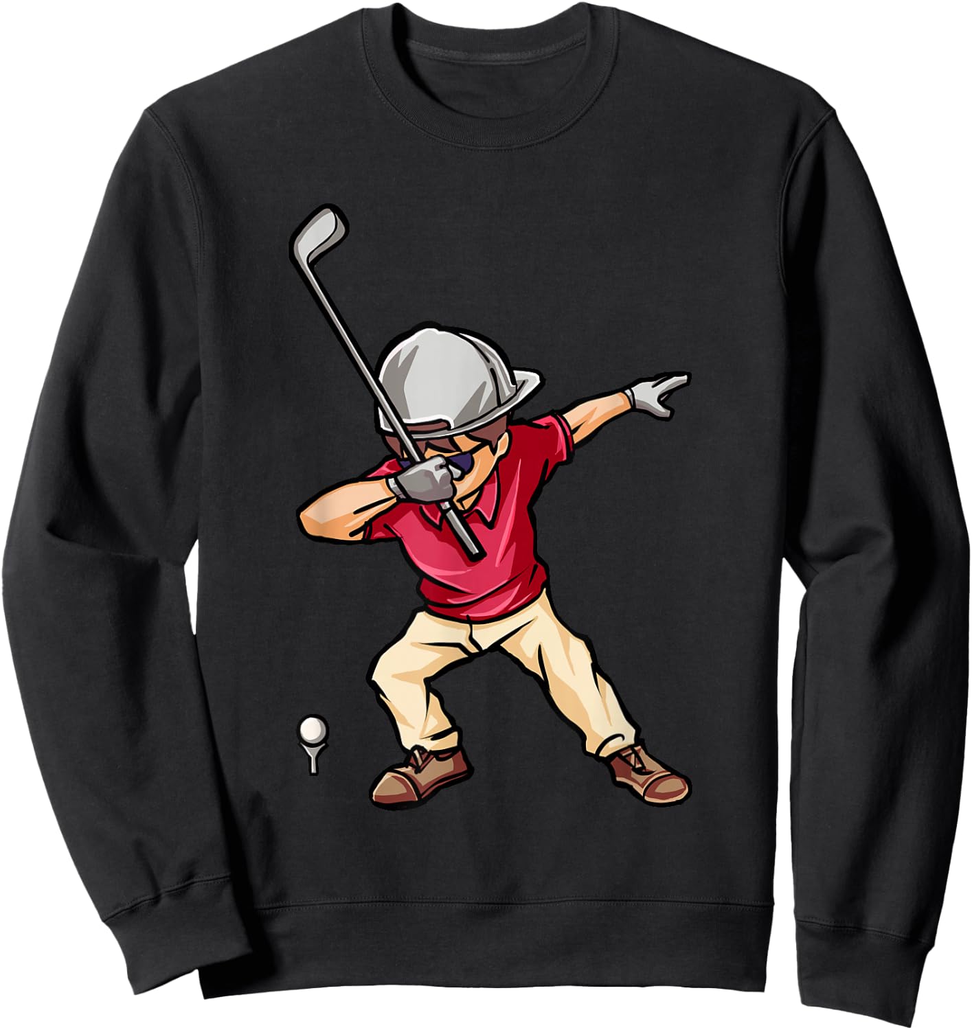 Dabbing Golf Player Golfer Golfing Funny Kids Boys Dab Dance Sweatshirt - Sweatshirt | Black