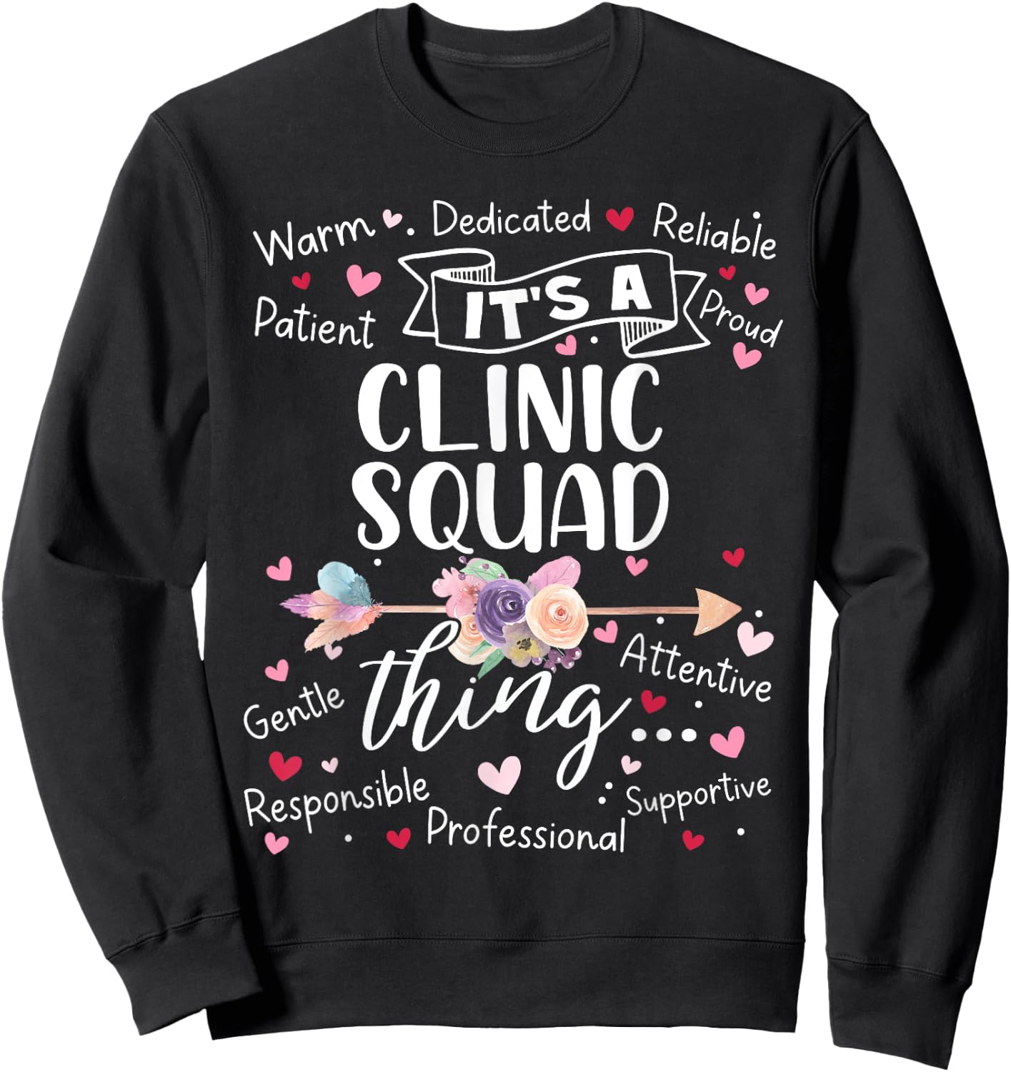 Clinic Squad School Nurse Team Crew Mother's Day Elemtary Sweatshirt - Sweatshirt | Black