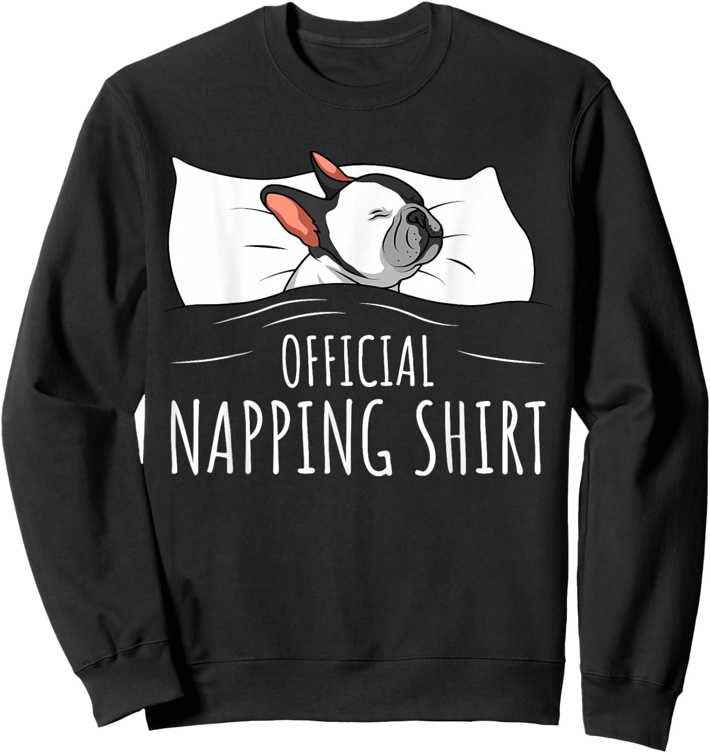 Sleeping French Bulldog Pyjamas Official Napping Women Girls Kids Sweatshirt - Sweatshirt | Black
