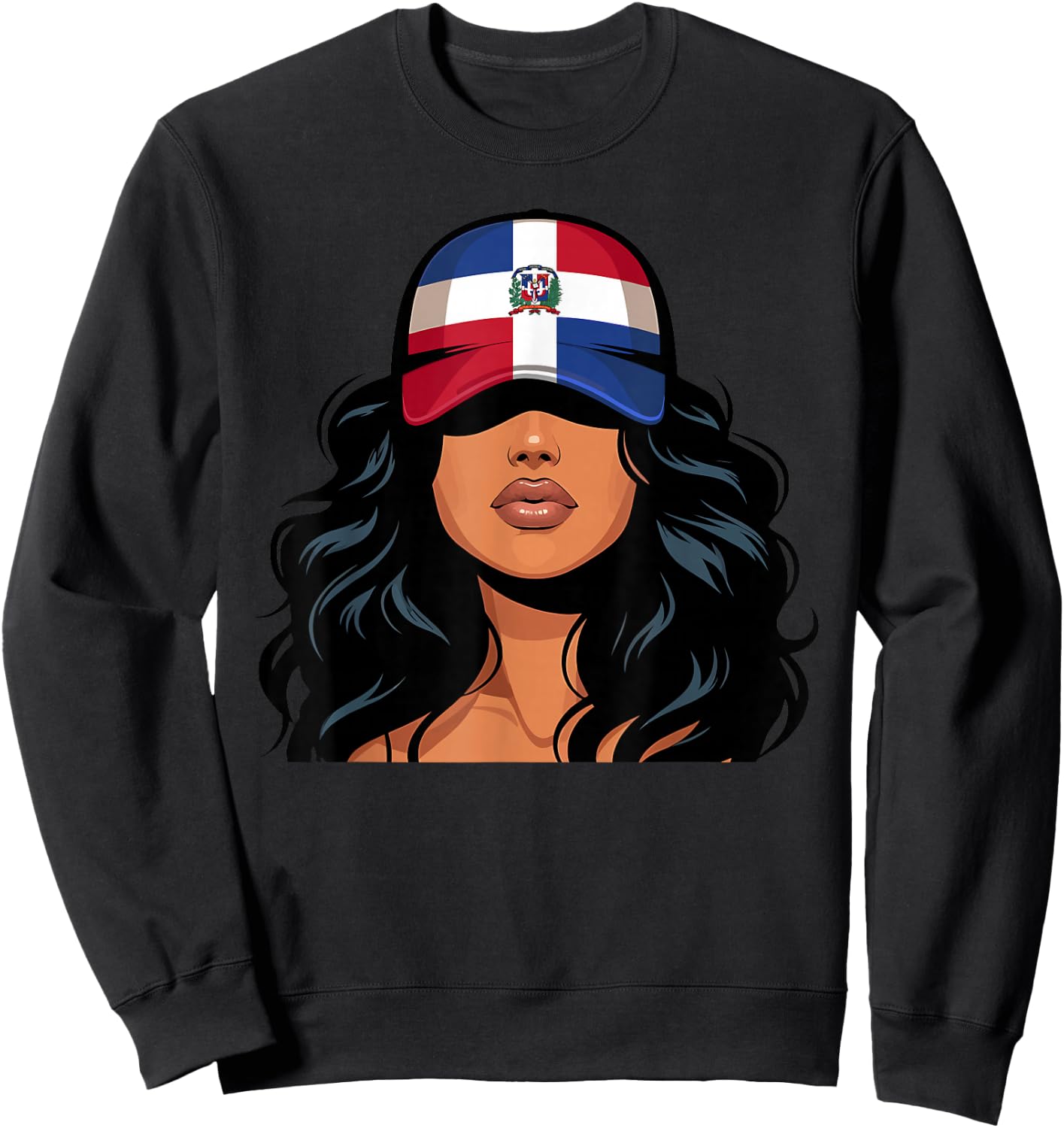 Dominican Girl Dominican Republic Flag Proud Dominicana Sweatshirt - Sweatshirt | Black