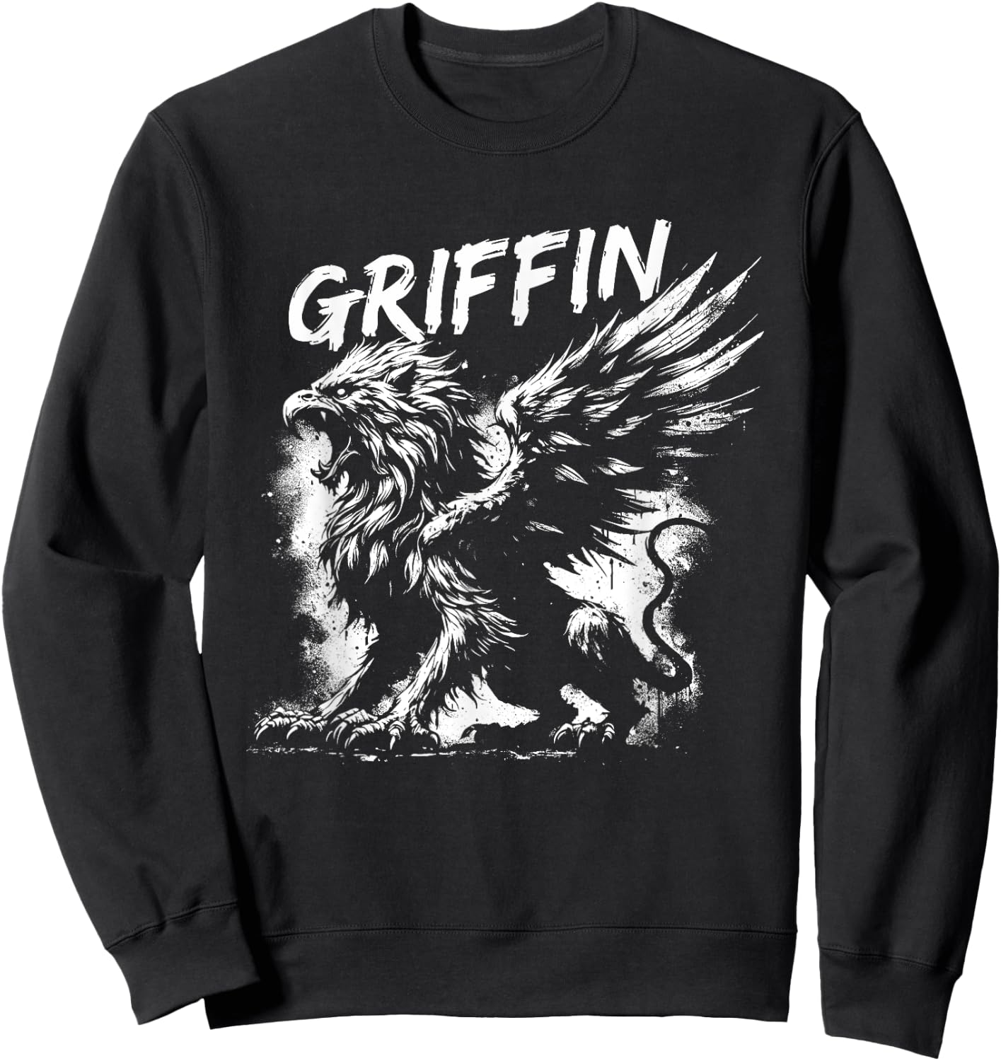 Griffin - Vintage Mythical Creature Griffin Lover Sweatshirt - Sweatshirt | Black