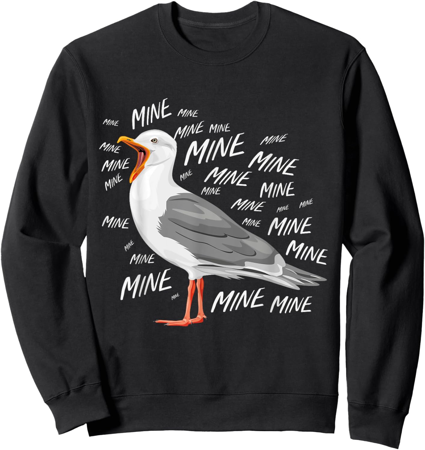 Funny Seagull Mine Sweatshirt - Sweatshirt | Black