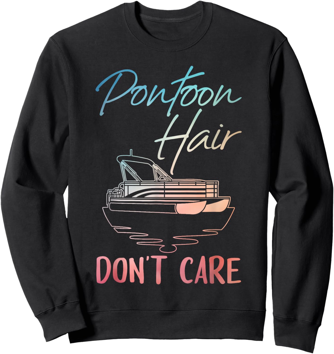 Cool Pontoon Boat Design Women Pontoon Boat Captain Sweatshirt - Sweatshirt | Black