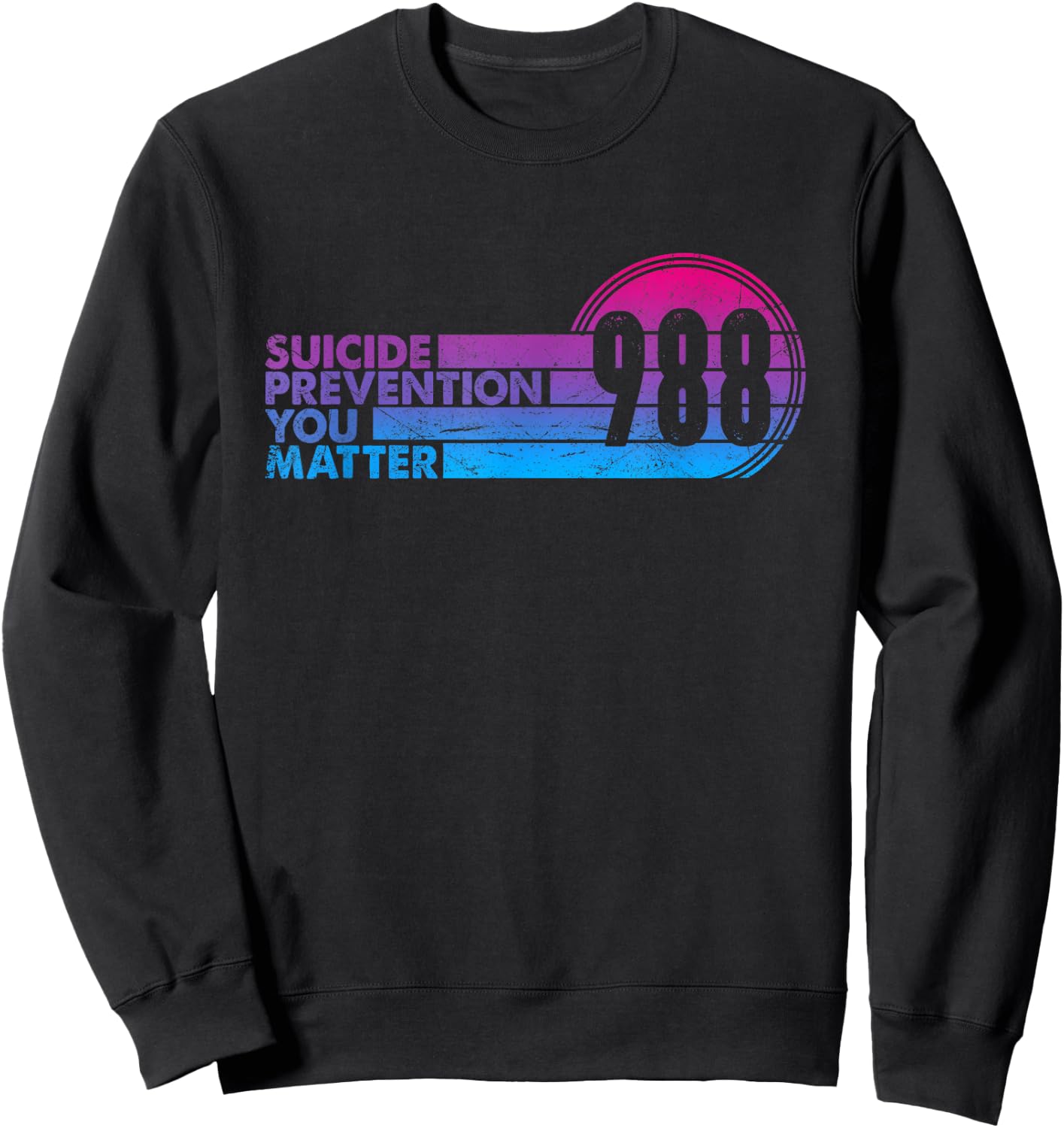 988 Shirt Suicide Prevention Lifeline 988 Awareness 988 Sweatshirt - Sweatshirt | Black