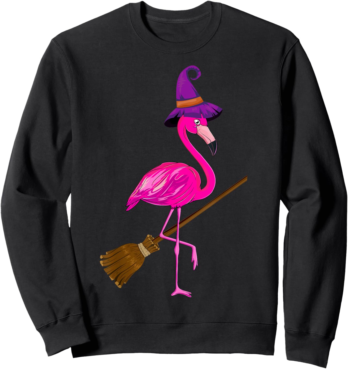 Happy Halloween Pumpkin Flamingo - Flamingo Lover Halloween Sweatshirt - Sweatshirt | Black