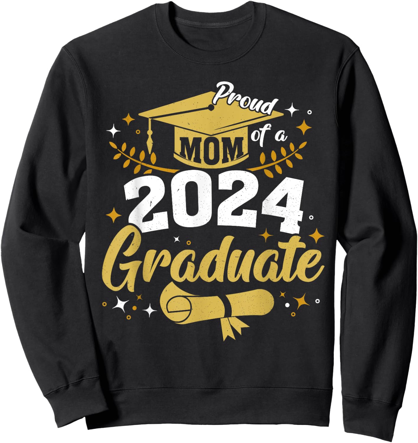 Family Senior 2024 Proud Mom Of A Class Of 2024 Graduate Sweatshirt - Sweatshirt | Black