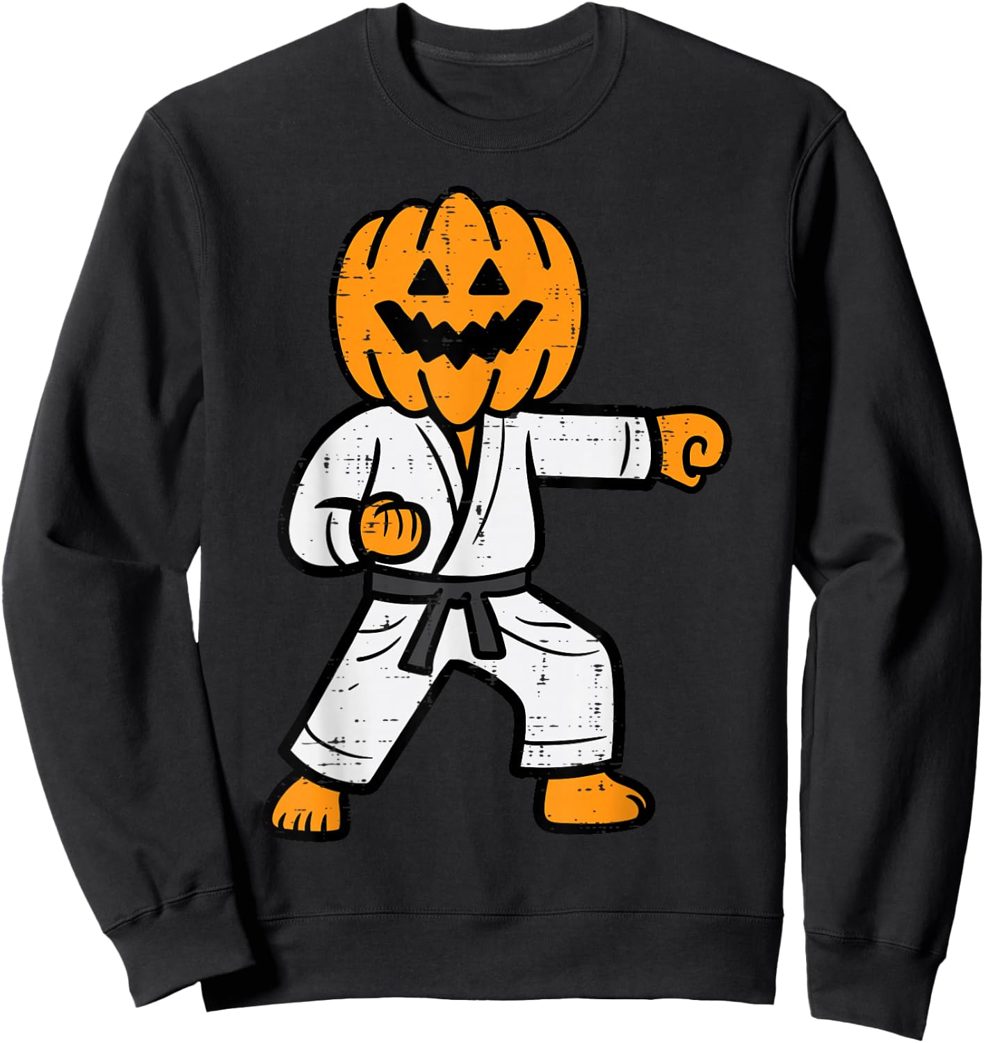 Halloween Karate Pumpkin Martial Arts Costume Men Boys Kids Sweatshirt - Sweatshirt | Black