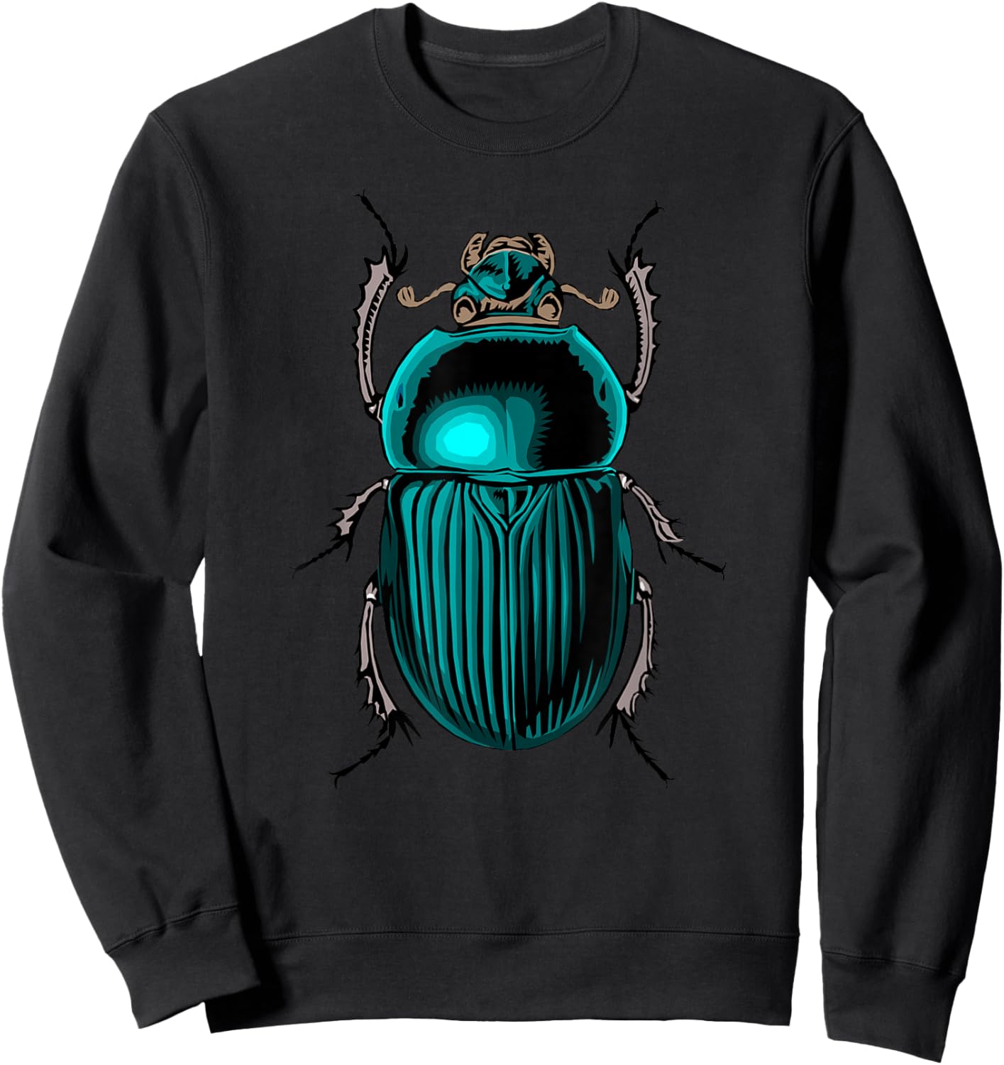 Scarab Beetle Shiny Blue Green Beetle Shirt Sweatshirt - Sweatshirt | Black