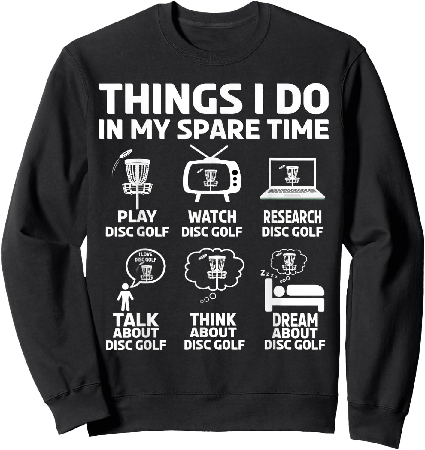 Funny disc golfing frolfing joke with disc golf tree basket Sweatshirt - Sweatshirt | Black