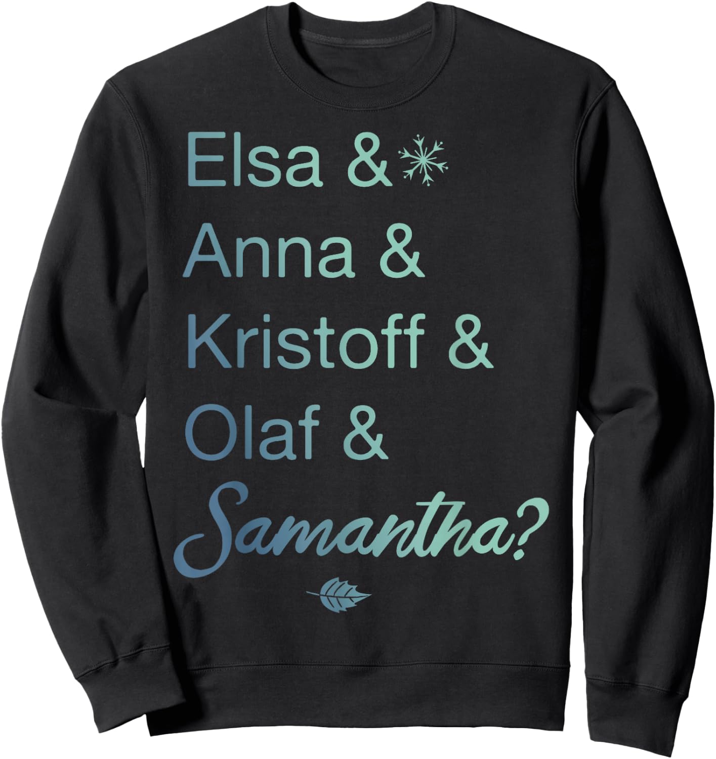 Disney Frozen 2 Character Name Stack & Samantha Sweatshirt - Sweatshirt | Black