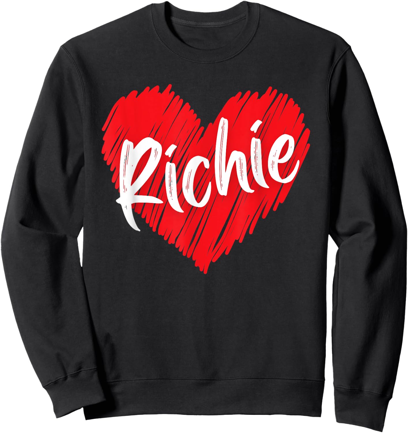 I Love Richie Heart Personalized Name Richie Sweatshirt - Sweatshirt | Black