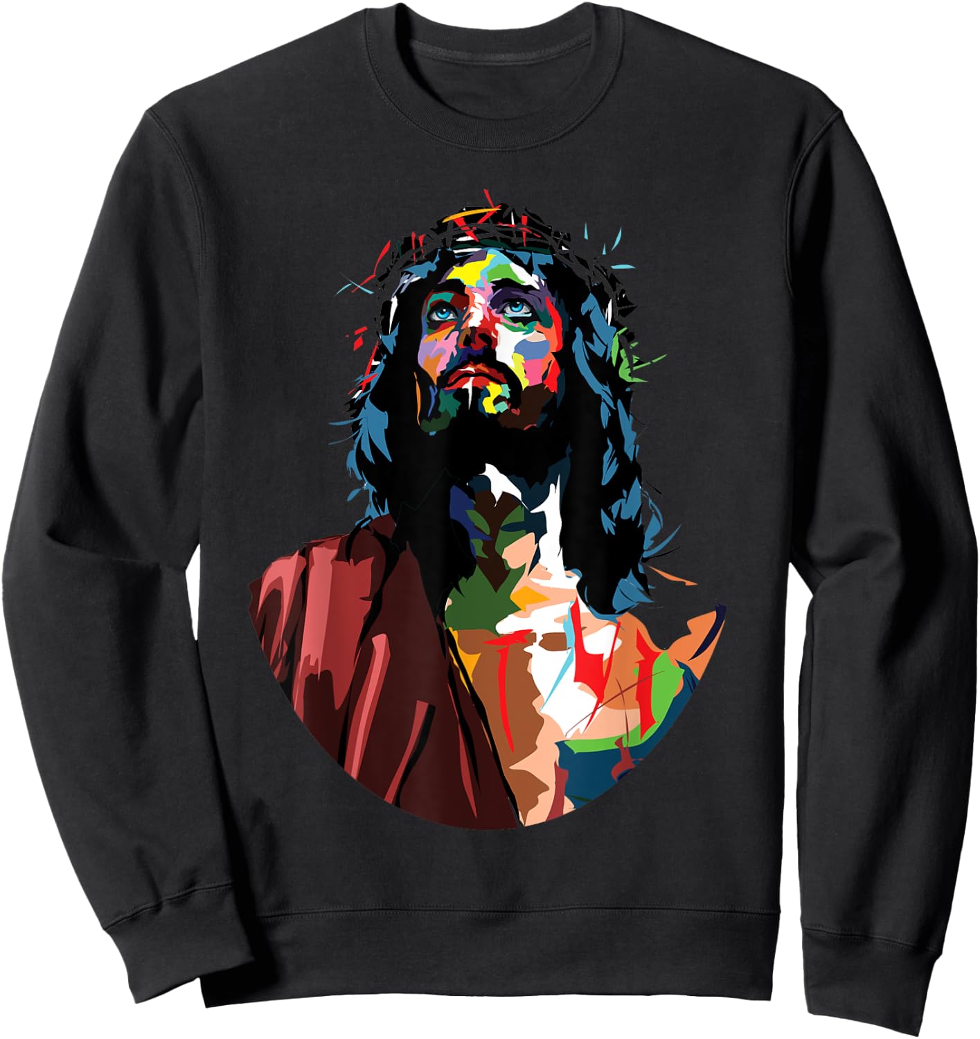 Vintage Got King Jesus Christ Sweet Face Image Sweatshirt - Sweatshirt | Black