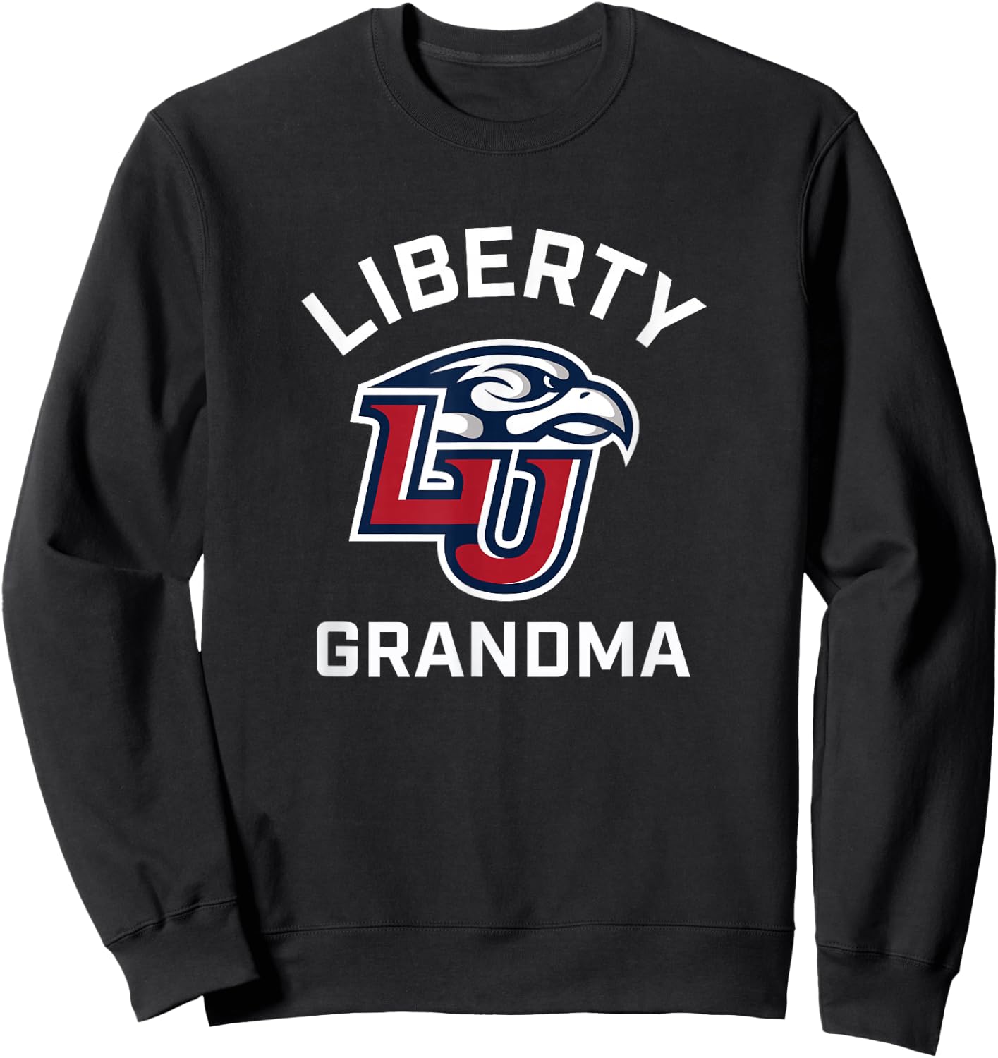 Liberty University Flames Arched Grandma Sweatshirt - Sweatshirt | Black