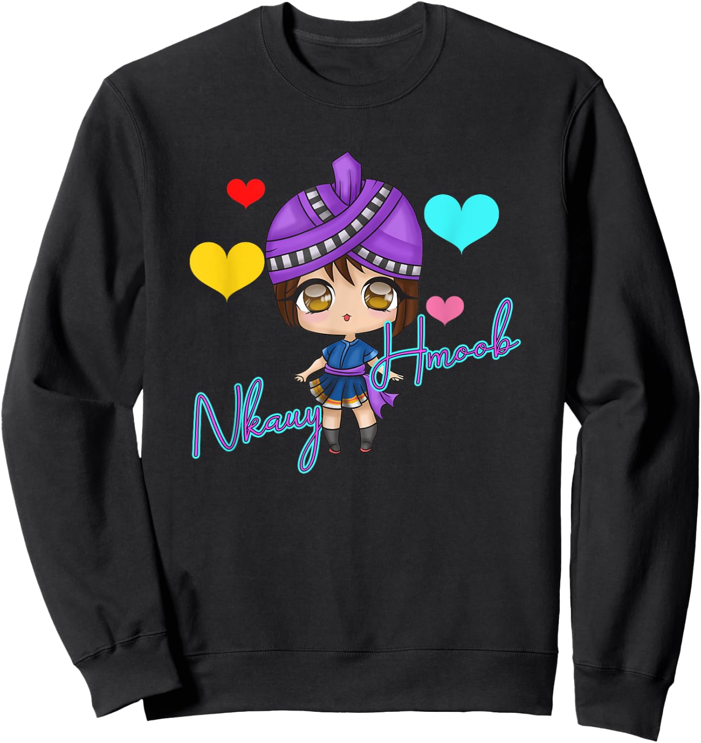 Hmong Miao Proud Traditional Girl Woman Hmoob Queen Sisters Sweatshirt - Sweatshirt | Black