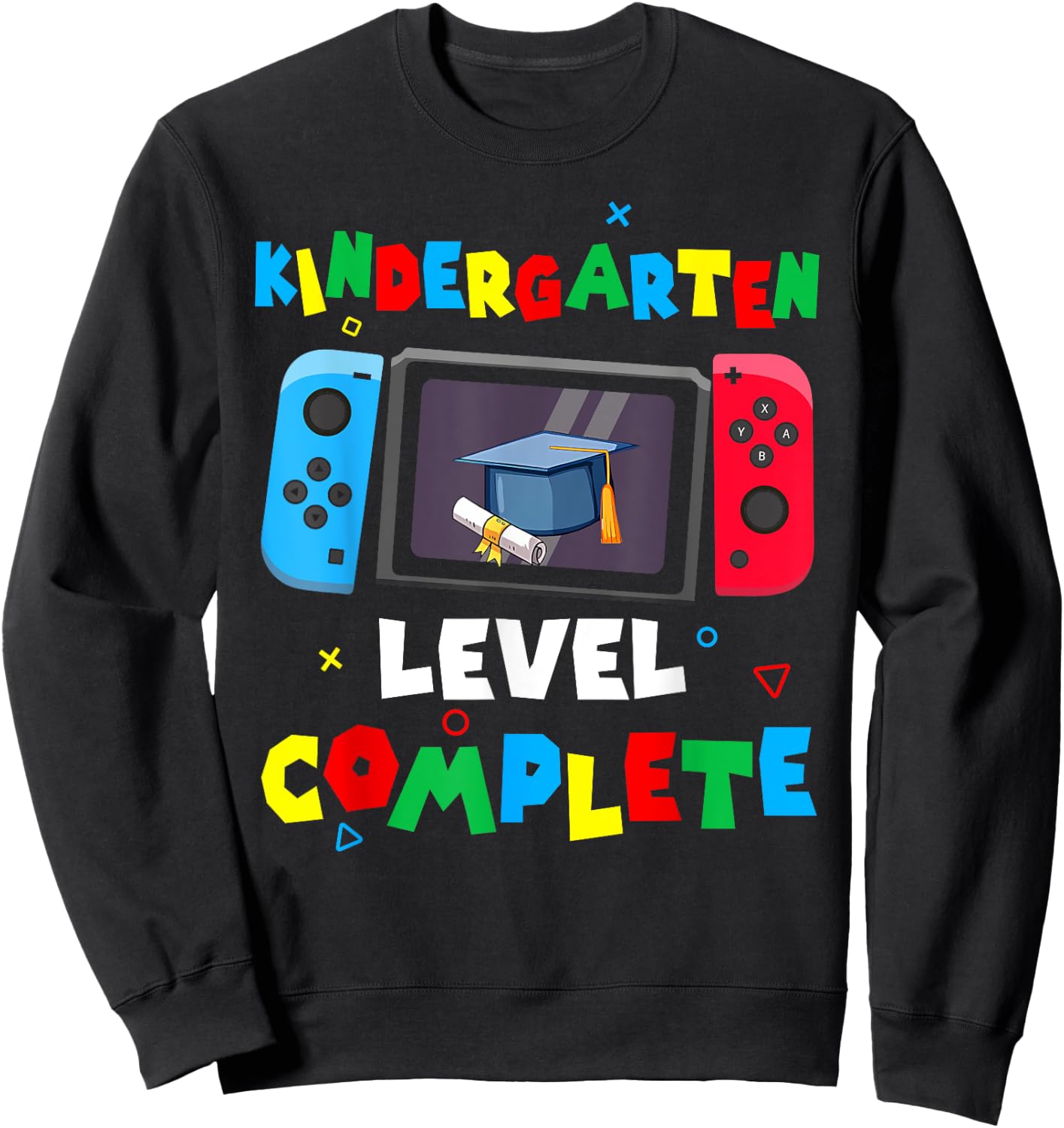 Game Controller Level Kindergarten Complete Boys Graduation Sweatshirt - Sweatshirt | Black