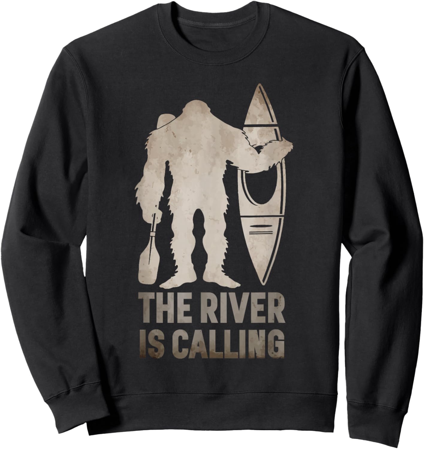 Bigfoot River Kayak | Sasquatch Camping Canoe Gift Sweatshirt - Sweatshirt | Black