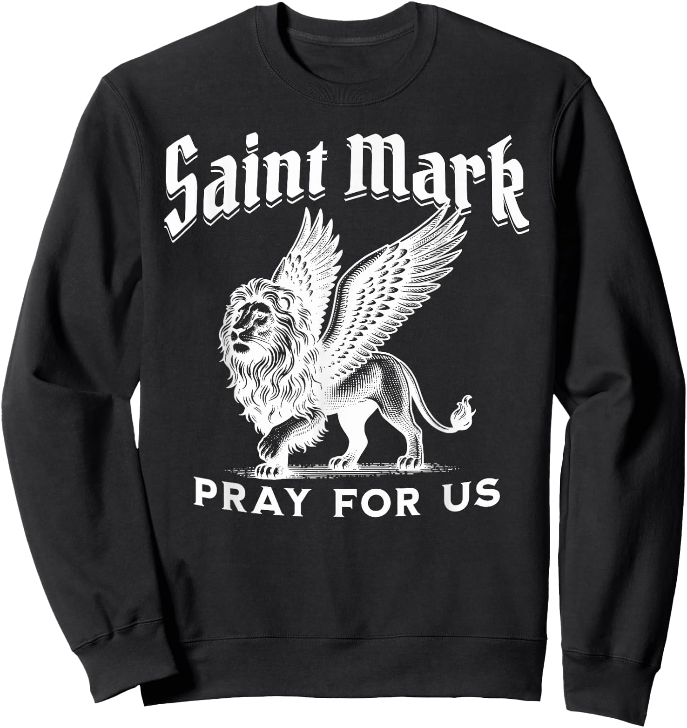 St Mark the Evangelist Apostle Lion Symbol Catholic Saint Sweatshirt - Sweatshirt | Black